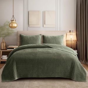 SHALALA – Edredón de terciopelo tamaño Queen, juego de ropa de cama a rayas, edredón de terciopelo ligero, lujosa y acogedora colcha de gamuza con SHALALA – Edredón de terciopelo tamaño Queen, juego de ropa de cama a rayas, edredón de terciopelo ligero, lujosa y acogedora colcha de gamuza con