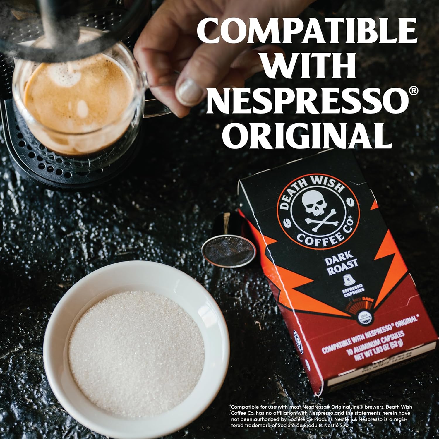 Death Wish Coffee, cápsulas de café expreso tostado oscuro, compatibles con máquinas originales Nespresso (30 unidades)