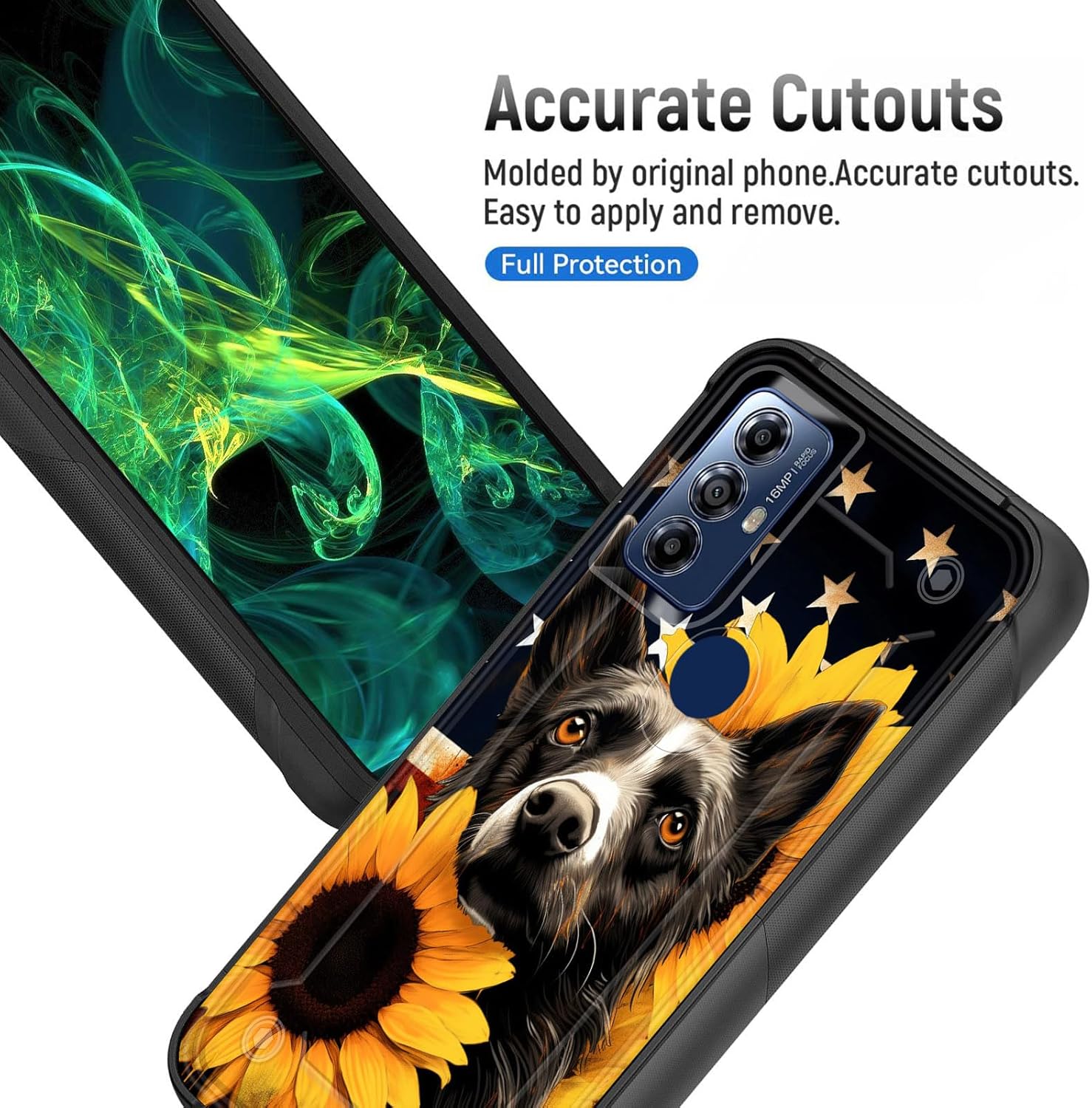 wiaekosef Funda para Motorola Moto G PureG Power 2022G Play 2023, resistente de doble capa de policarbonato duro y silicona suave resistente a