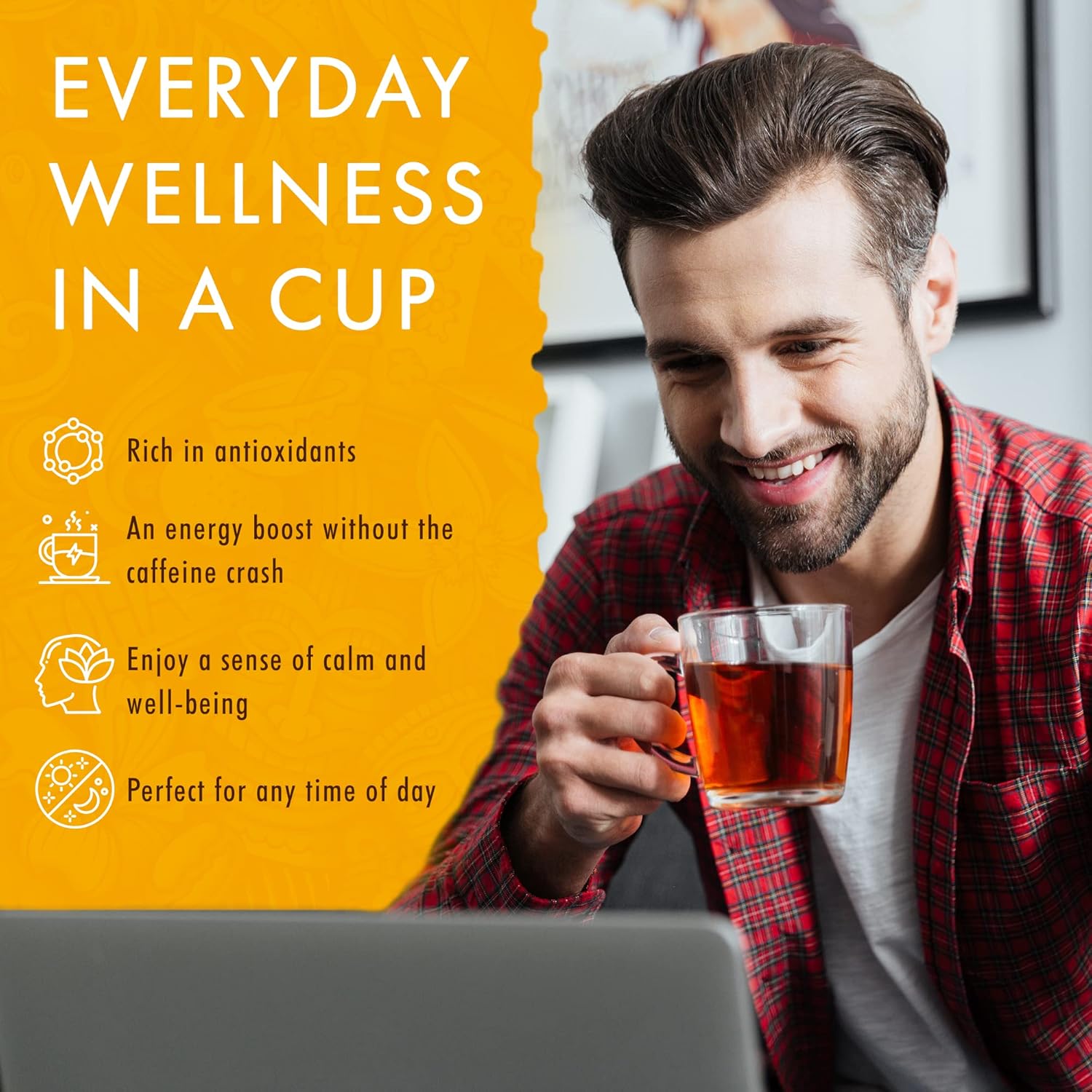 Té natural hawaiano con sabor a melocotón y mango – Mezcla de té verde de frutas tropicales con té negro – Taza diaria perfecta y regalo para los