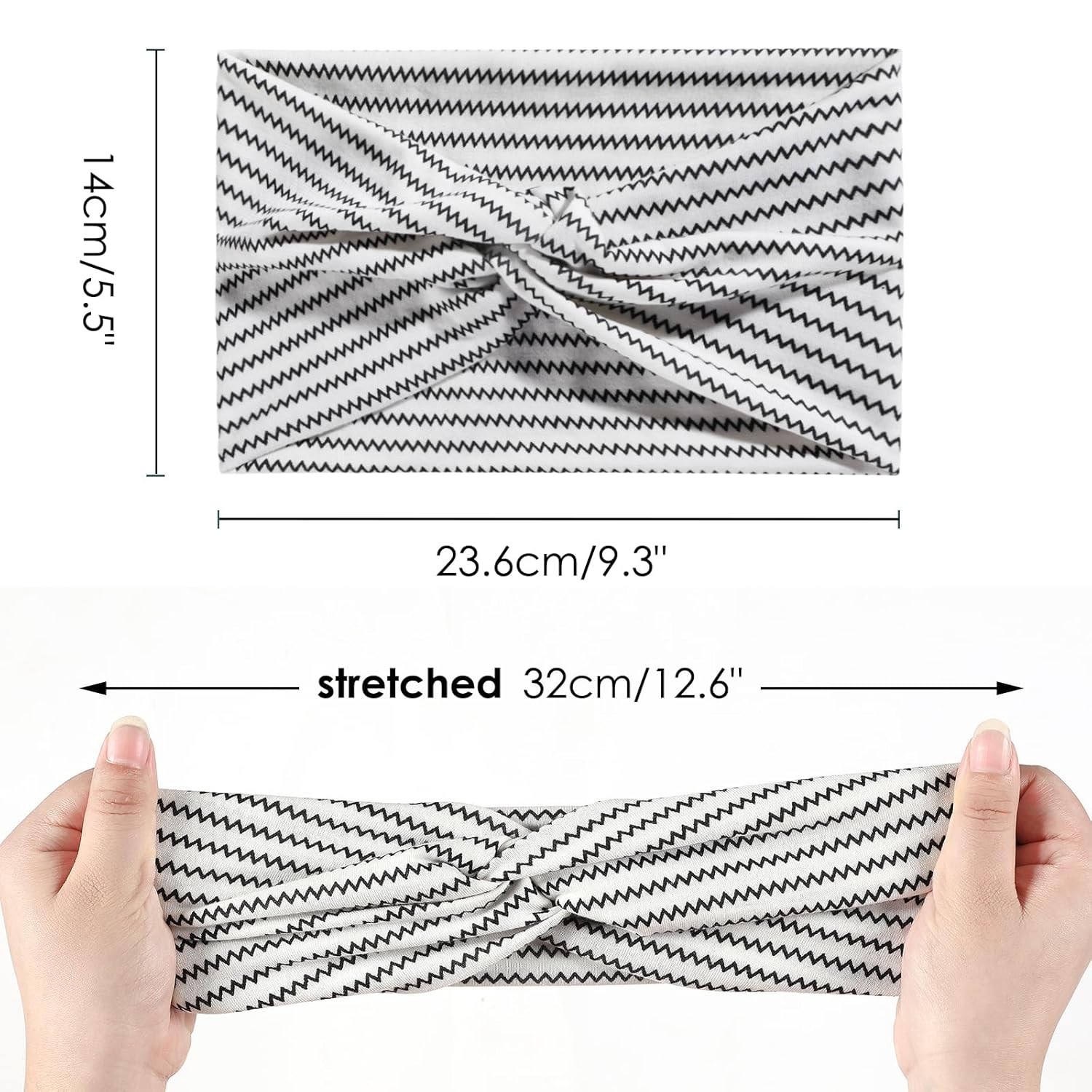 Achiou Paquete de 6 diademas anudadas para mujer, bandas anchas para el cabello rizado para mujer, bandas elásticas antideslizantes, bandas de pelo