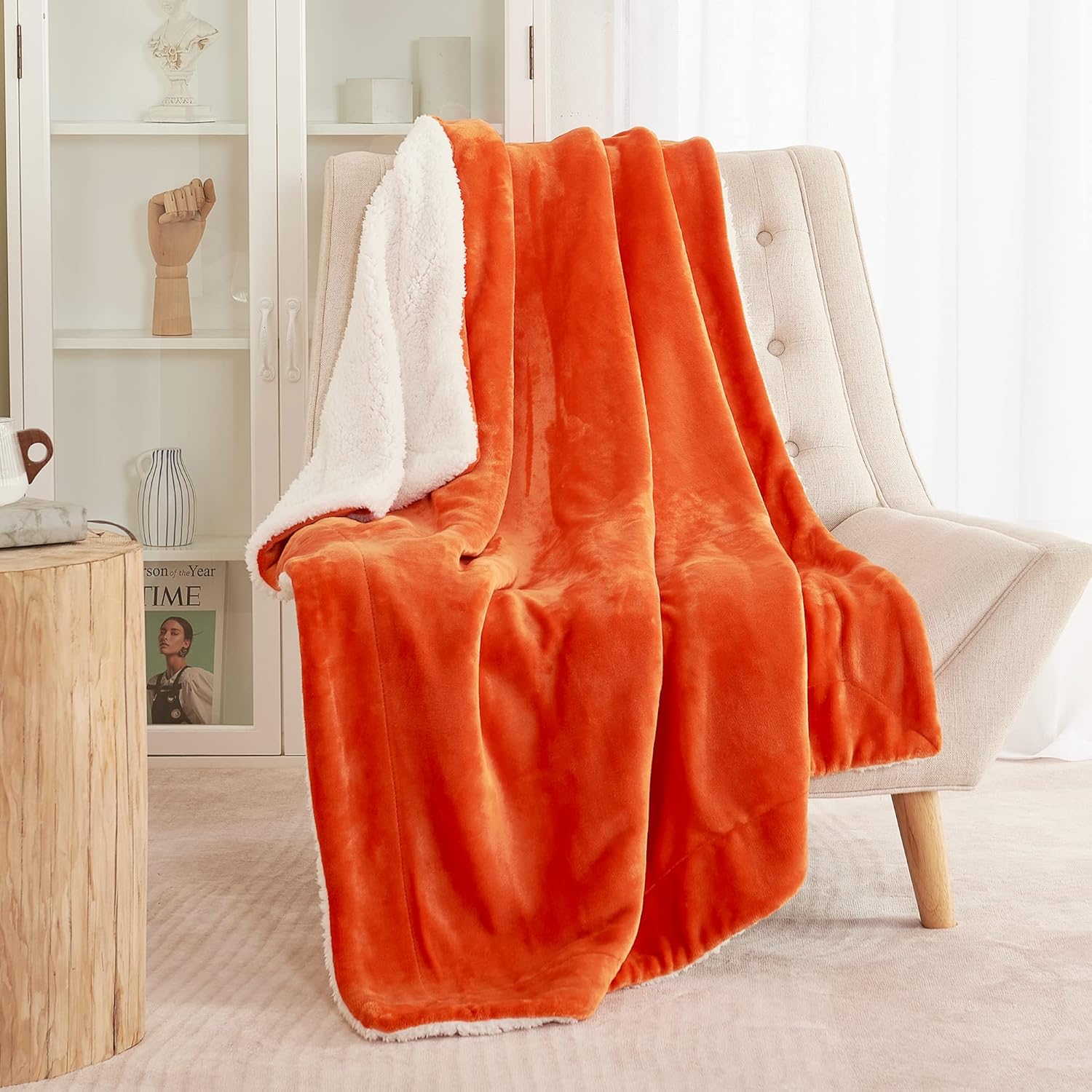 RYB HOME – Manta de vellón Sherpa reversible, ultralujosa, suave como terciopelo, mullida y acogedora, ideal para regalar en cumpleaños, el Día de