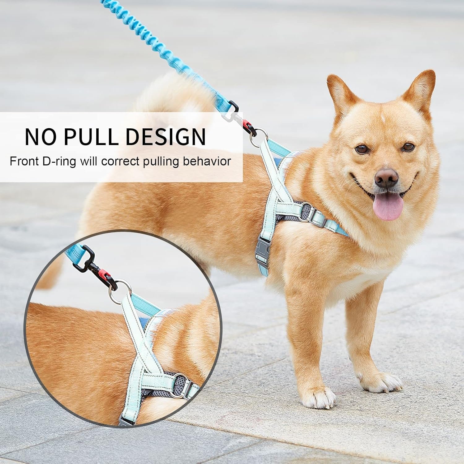 Arnés sin tirones para perro, ajustable, reflectante, transpirable, chaleco para cachorro, chaleco para perro, arnés acolchado de malla suave con