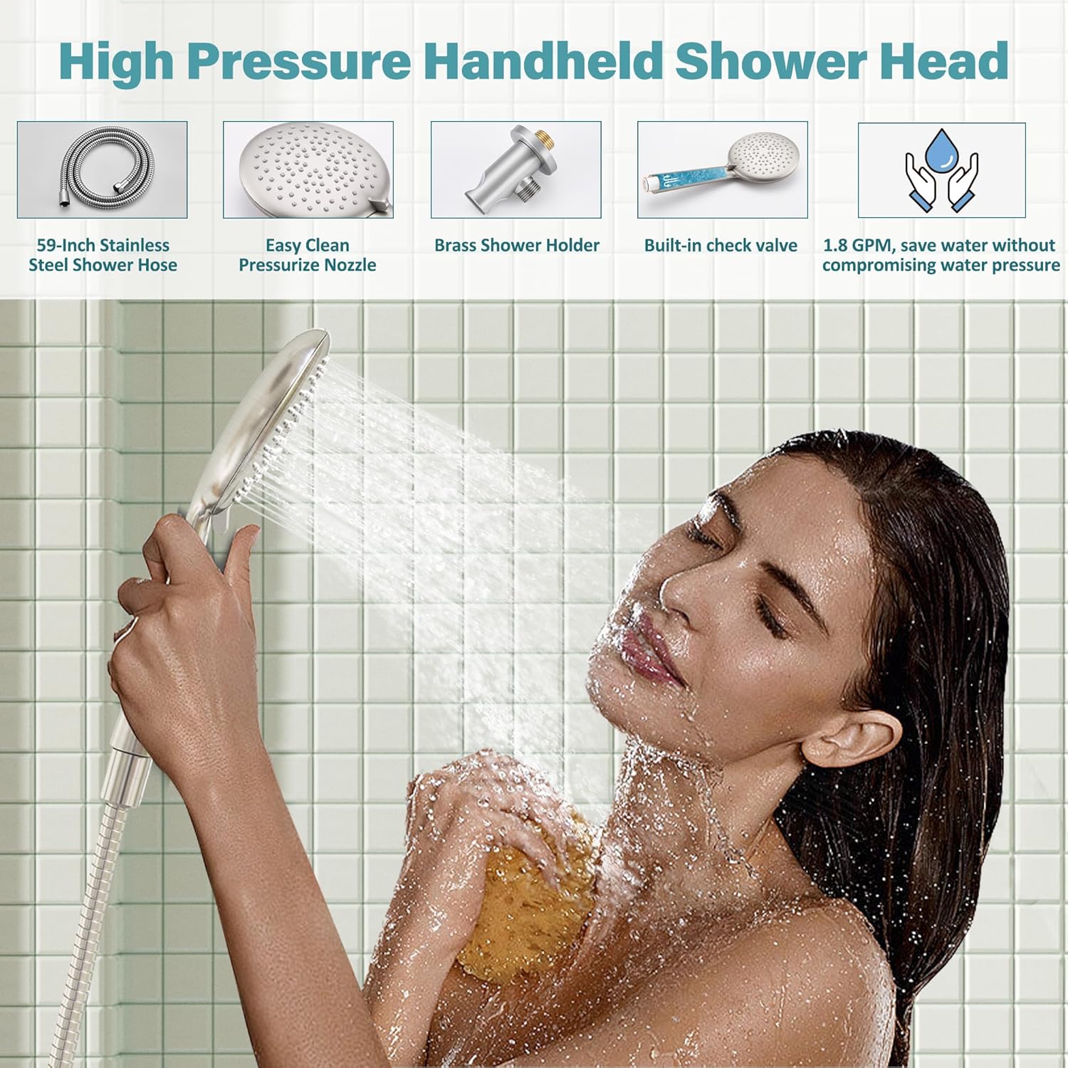 Gabrylly Sistema de ducha, juego de grifo de ducha montado en la pared con cabezal de ducha de lluvia de 12 pulgadas y ducha de mano, juego