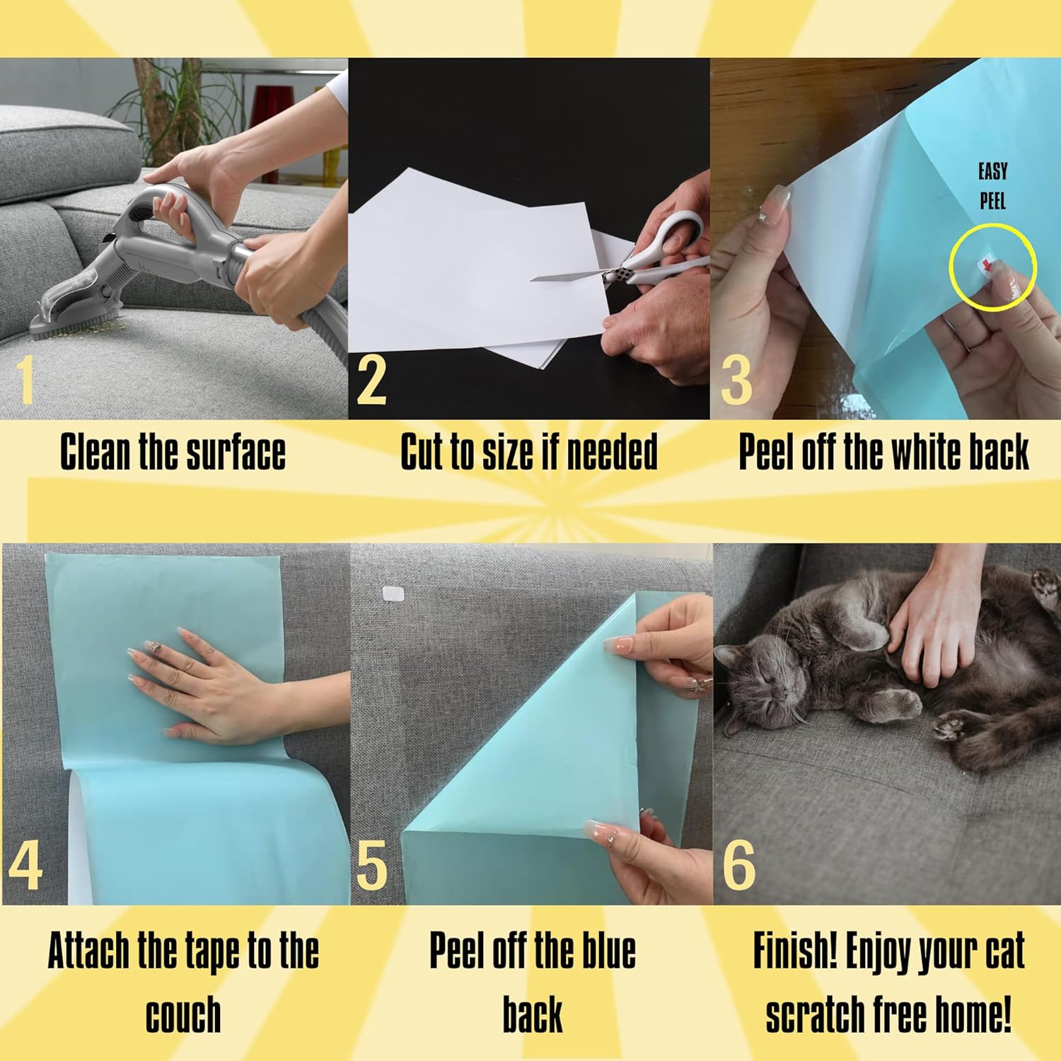 18 cintas de entrenamiento para gatos, cinta adhesiva de doble cara para gatos, protector de sofá contra garras de gato, protector de muebles de