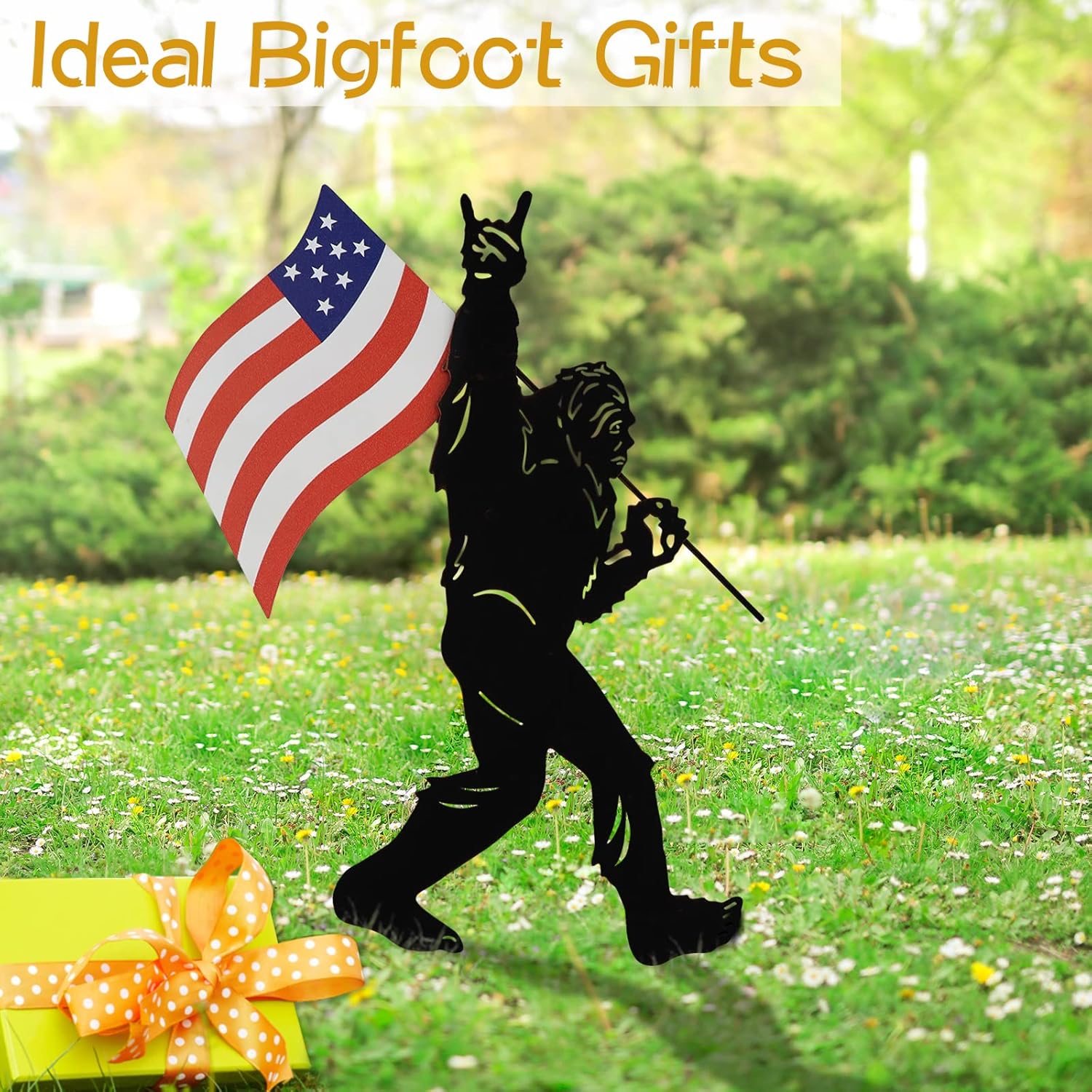 TT & MM Bigfoot – Estacas decorativas de metal para jardín, regalos de pie grande para hombres y mujeres, decoración de estatua de pie grande,