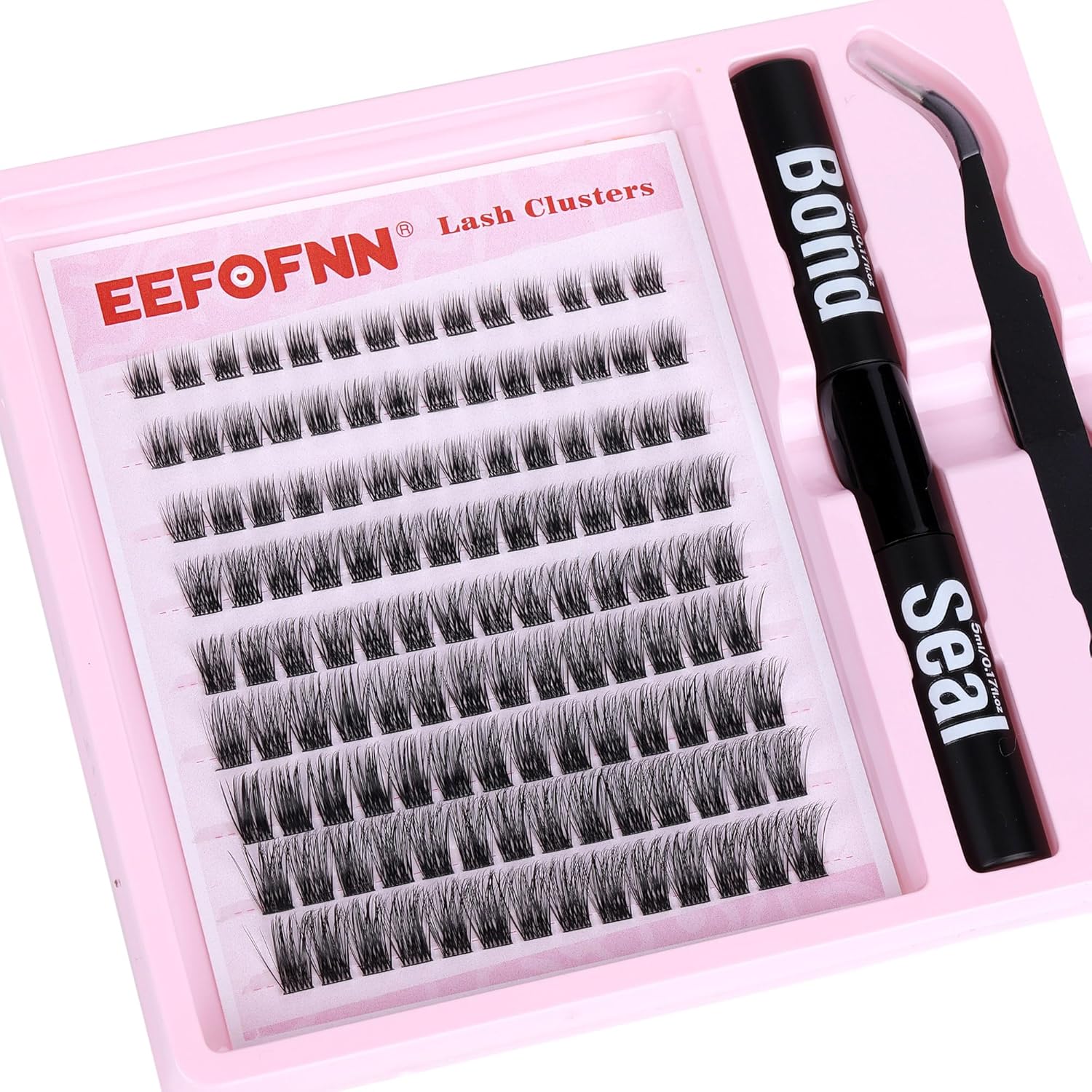 Kit de extensión de pestañas para bricolaje, racimos de pestañas rizadas D, 126 piezas, kit de pestañas individuales naturales con enlace de
