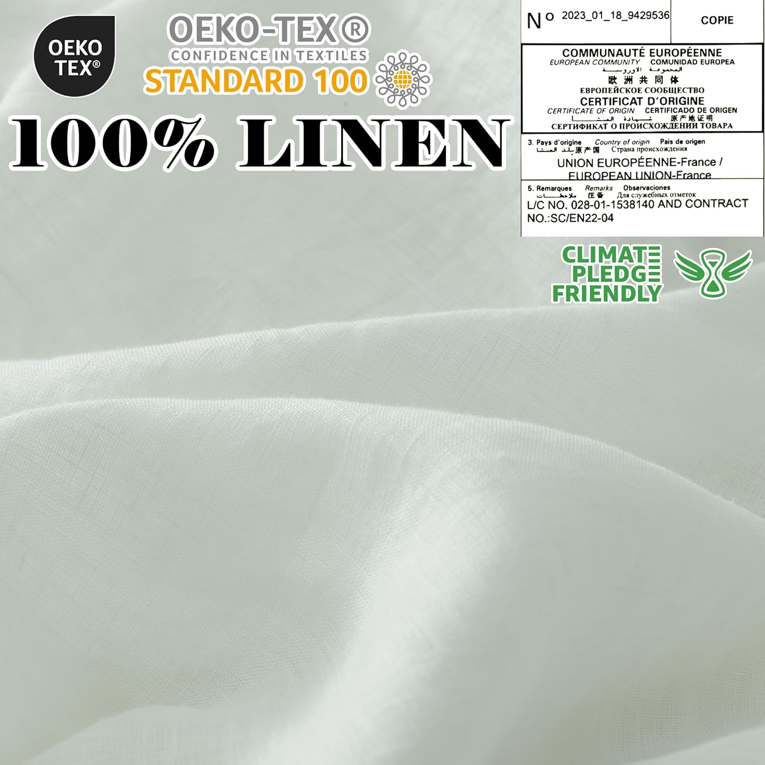 CozyQQ Funda de edredón 100% lino, lino belga lavado natural, transpirable, suave, 3 piezas, funda de edredón King con cierre de cremallera, 8 lazos