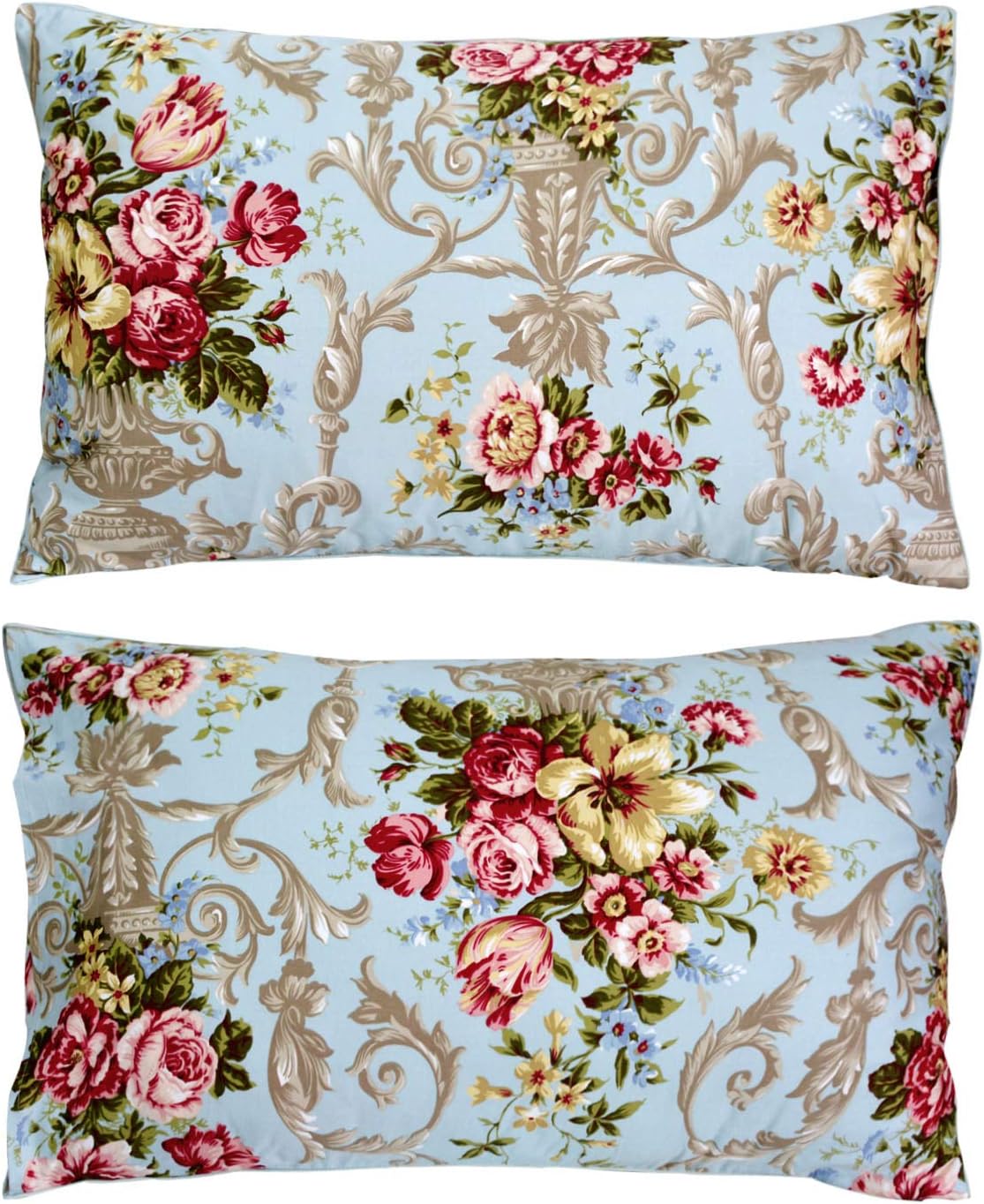 FADFAY – Textiles para el hogar, sabana floral, estilo rústico, sábanas estilo floral hermoso, para cama matrimonial, individual y queen, juego de 4