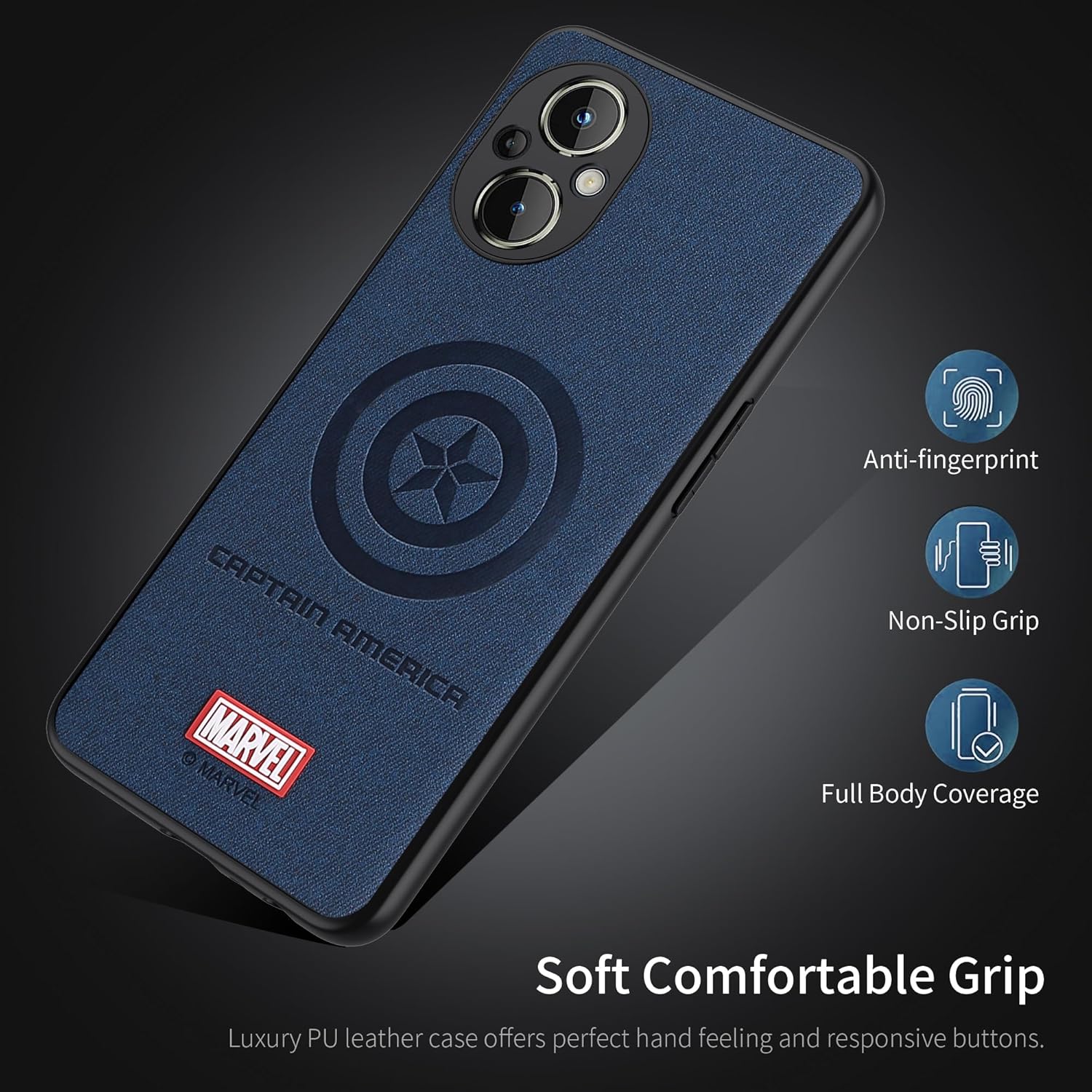 Funda para OnePlus Nord N20 5G, con personaje de superhéroe, compatible con OnePlus Nord N20 de piel (azul) para hombre y mujer