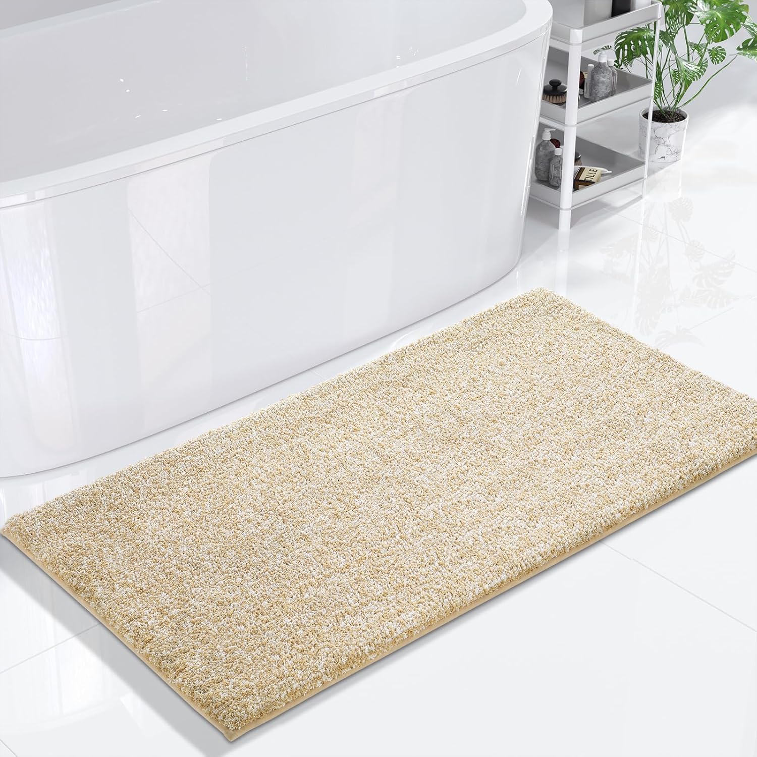 Yimobra Alfombras de baño, extra suaves y cómodas, antideslizantes, absorbentes de agua y gruesas, lavables a máquina, alfombras peludas para duchas