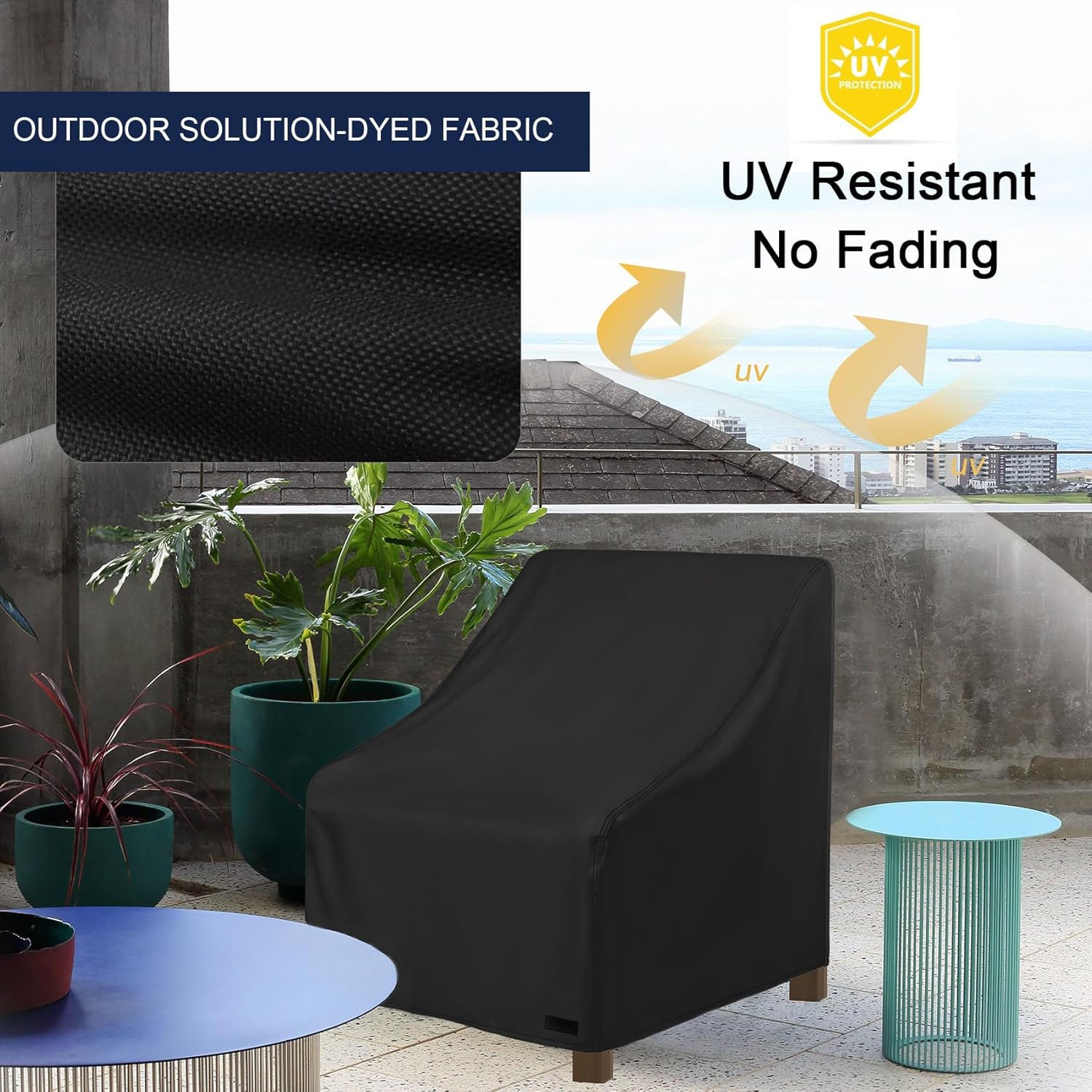 NettyPro Fundas para sillas de patio, impermeables, para muebles de exterior, giratorias, reclinables, mecedoras, para asientos profundos, se adapta