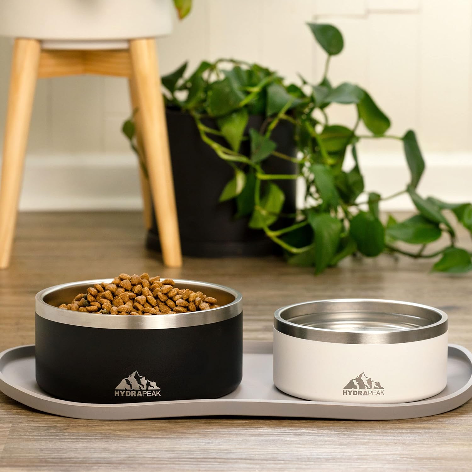Hydrapeak Cuenco para perro, acero inoxidable antideslizante, cuenco para agua para perros, cuencos de comida para perros, plato de tamaño grande,