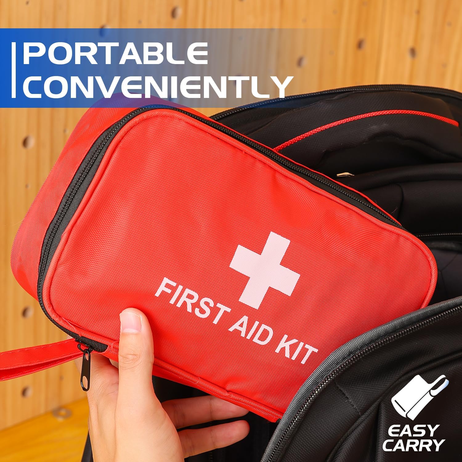VITUU Kit de primeros auxilios de emergencia, impermeable, kit de primeros auxilios de viaje para el hogar, camping, senderismo, deportes, oficina,
