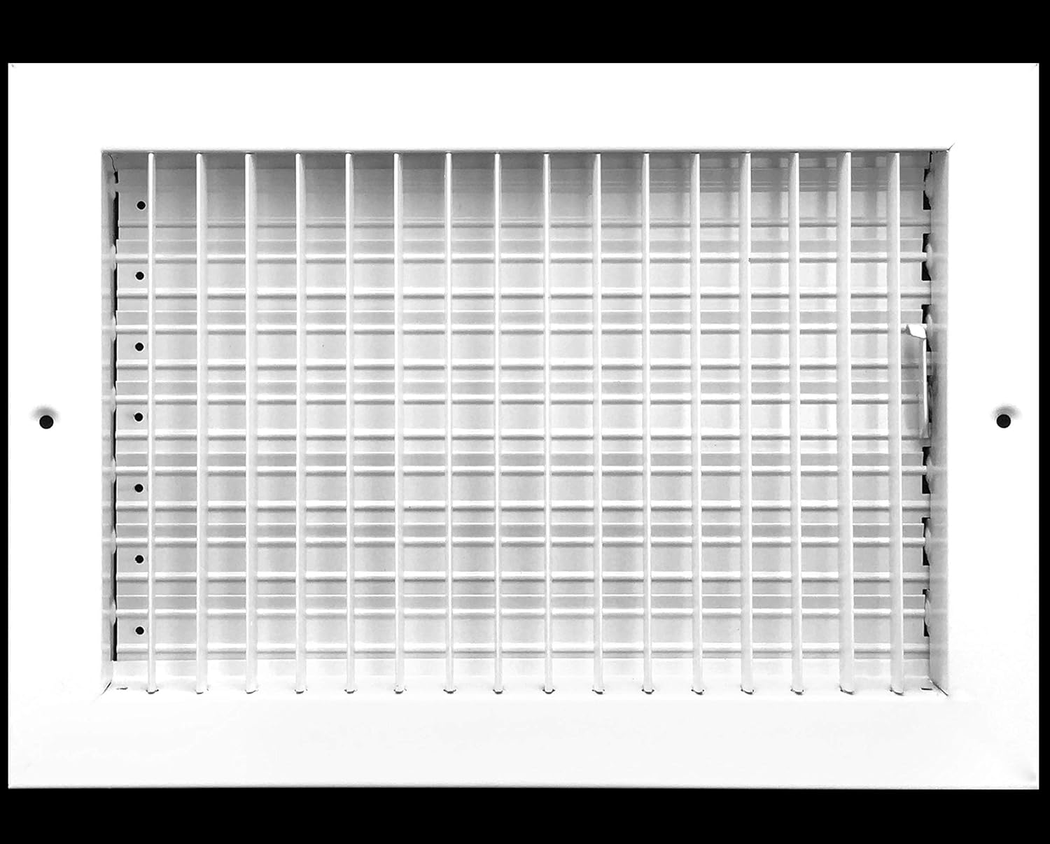 Difusor de suministro de aire ajustable de 12 pulgadas de ancho x 8 pulgadas de alto – cubierta de ventilación de HVAC para pared lateral o techo –