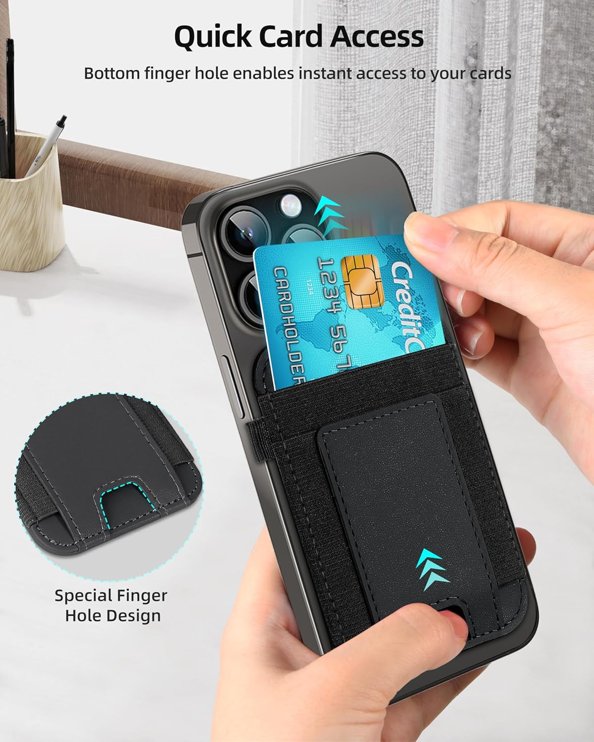 Magsafe Wallet, cartera magnética más fuerte para iPhone serie 1615141312, para tarjetero Magsafe con 2 ranuras para tarjetas, bloqueo RFID, cuero