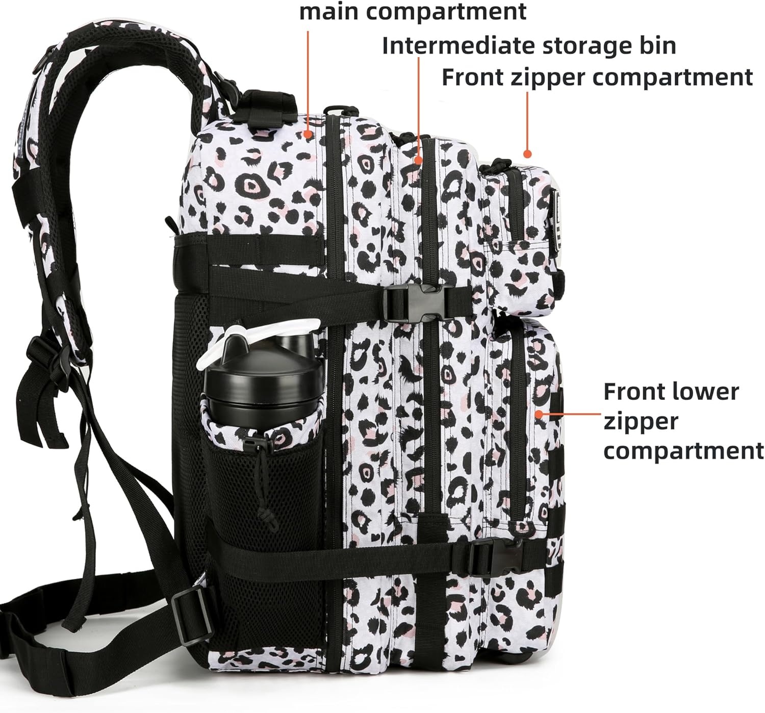 KXBUNQD Mochilas tácticas militares para hombres Molle Daypack 45L 3 días paquete de asalto bolsa mochila grande con sistema Molle bolsa, Blanco