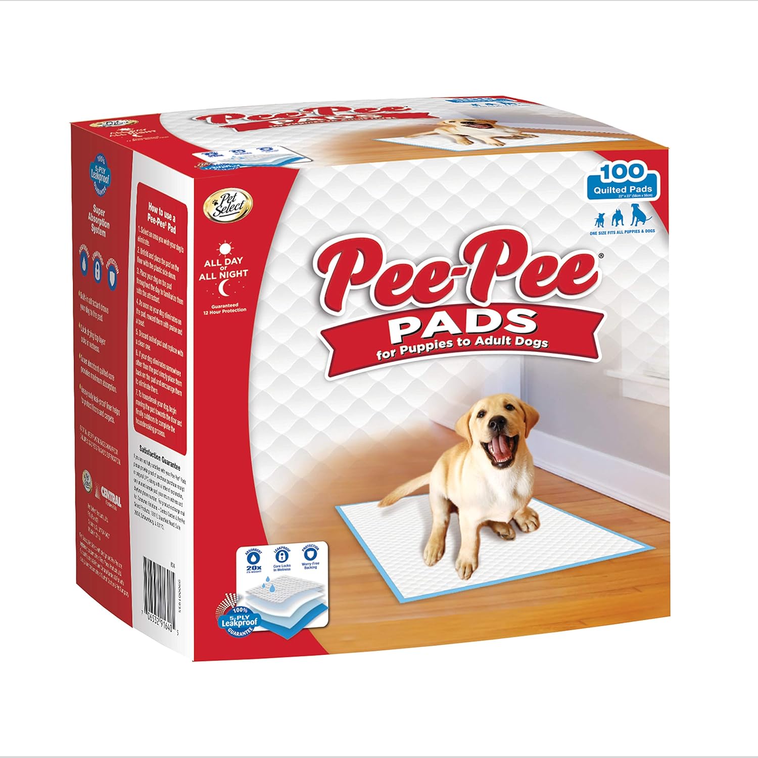 Four Paws Pet Select – Almohadillas para orinar para perros y cachorros, 100 unidades, estándar 22″ x 22″