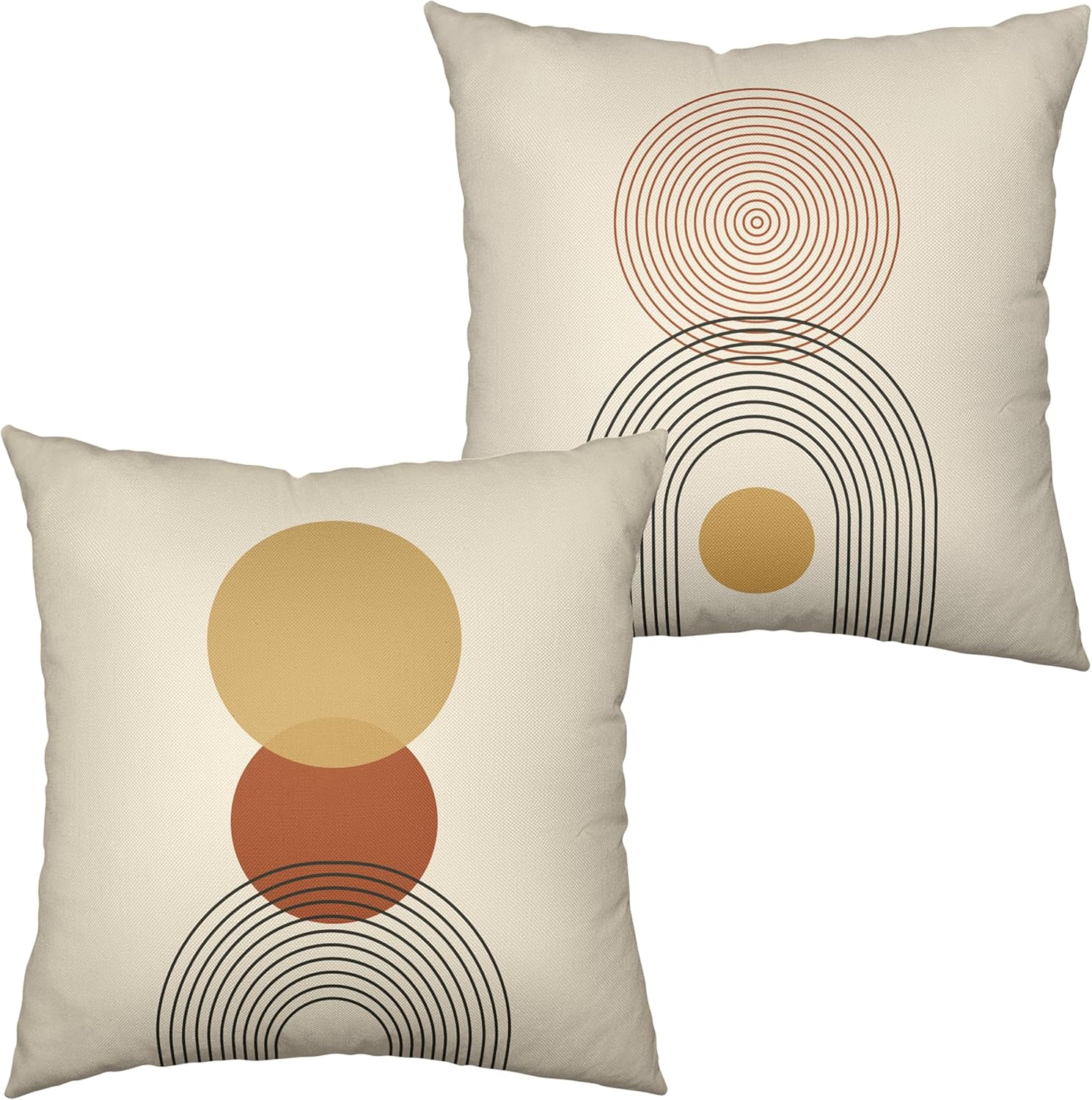 Kwlegh Fundas de almohada abstractas bohemias de 20 x 20 pulgadas, estilo vintage, de mediados de siglo, paquete de 2 fundas cuadradas de algodón y