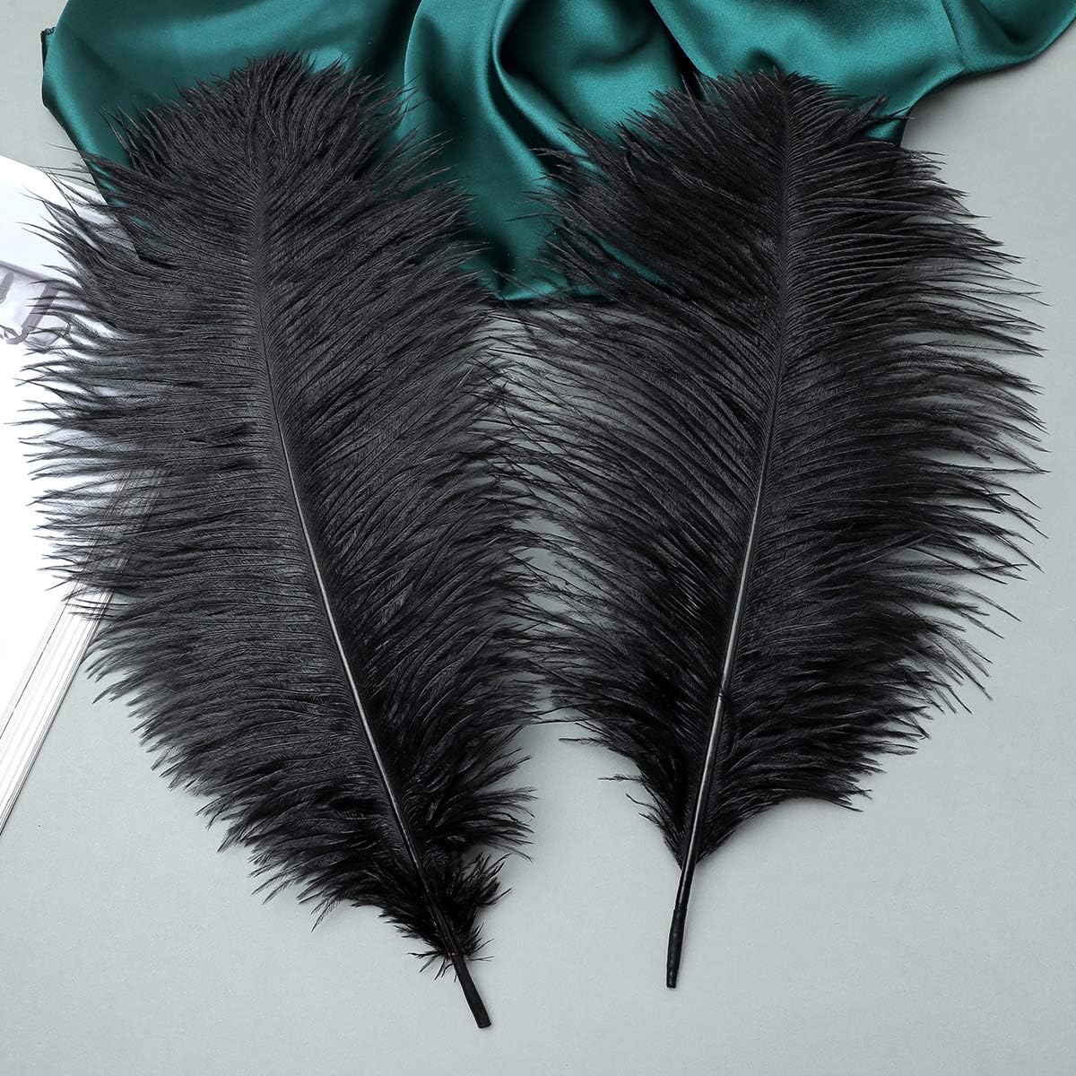Ballinger Plumas de avestruz grandes negras  12 plumas grandes de 14 a 16 pulgadas para jarrón, centros de mesa de fiesta de boda y decoración del