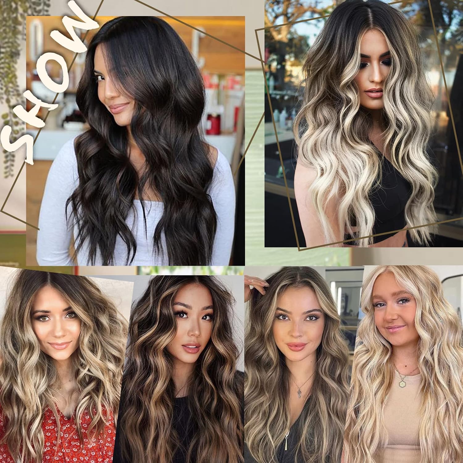 Dorsanee Extensiones de cabello con pinzas, extensiones de cabello color jengibre, 20 pulgadas, 4 piezas, extensiones de cabello sintético largo