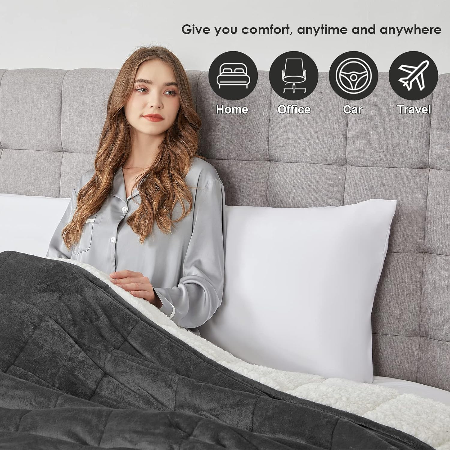 CYMULA Manta pesada de franela para adultos manta pesada de forro polar Sherpa de 60 x 80 pulgadas, manta suave transpirable de 15 libras, tamaño