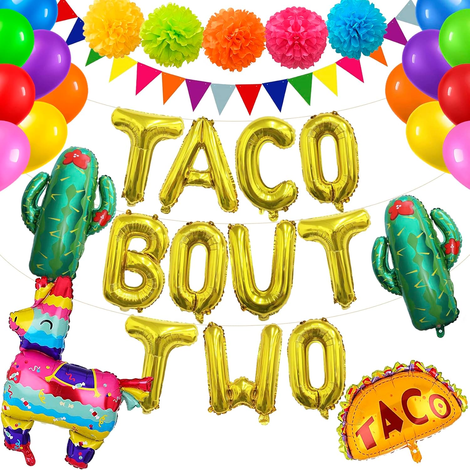 Taco Bout – Cartel de dos globos para decoración de fiesta de cumpleaños de dos cumpleaños, fiesta de taco, fiesta mexicana, dos cumpleaños,