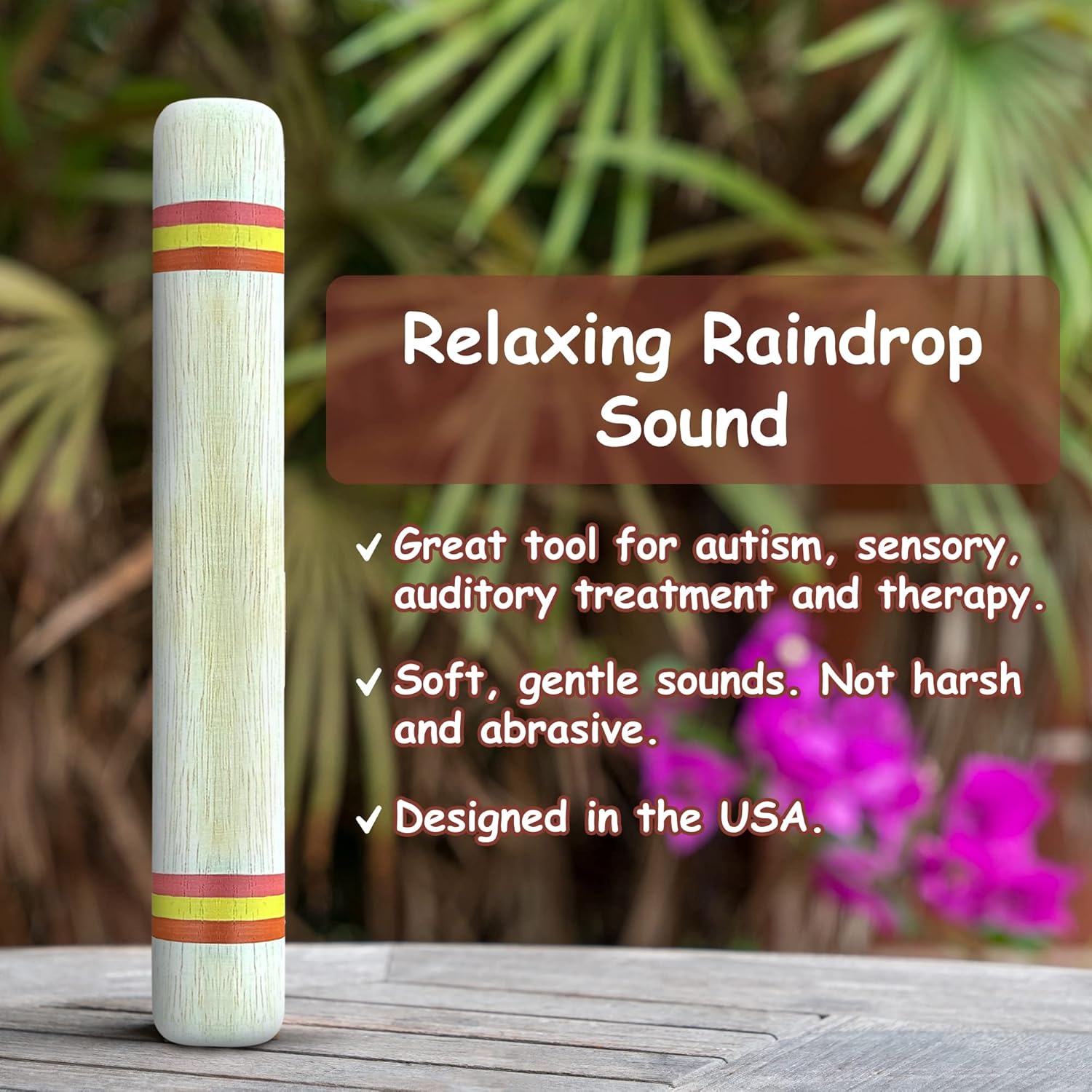 Juguete de instrumento de palo de lluvia para bebés – Niños pequeños – Meditación para niños y adultos – Desarrollo sensorial y juego – Terapia para