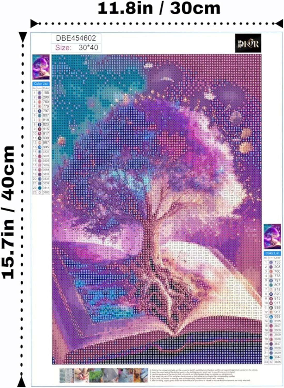 3DKOR Kits de pintura de diamantes 5D para adultos, kit de arte de diamantes de árbol de la vida para adultos, arte de gemas para adultos, kits de