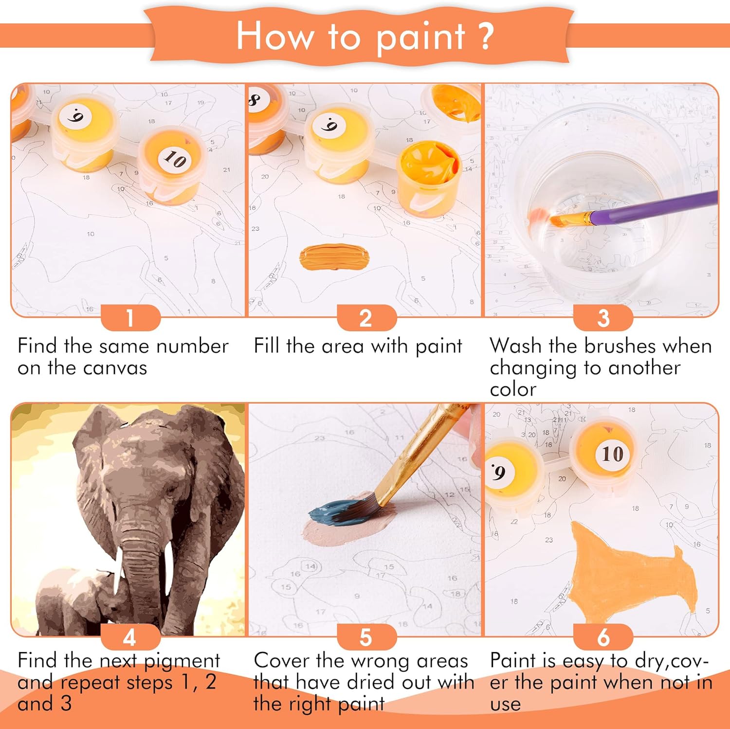 Toudorp Kits de pintura por números de 16 x 20 pulgadas, pintura en lienzo para adultos principiantes y niños con pinturas acrílicas y pinceles,