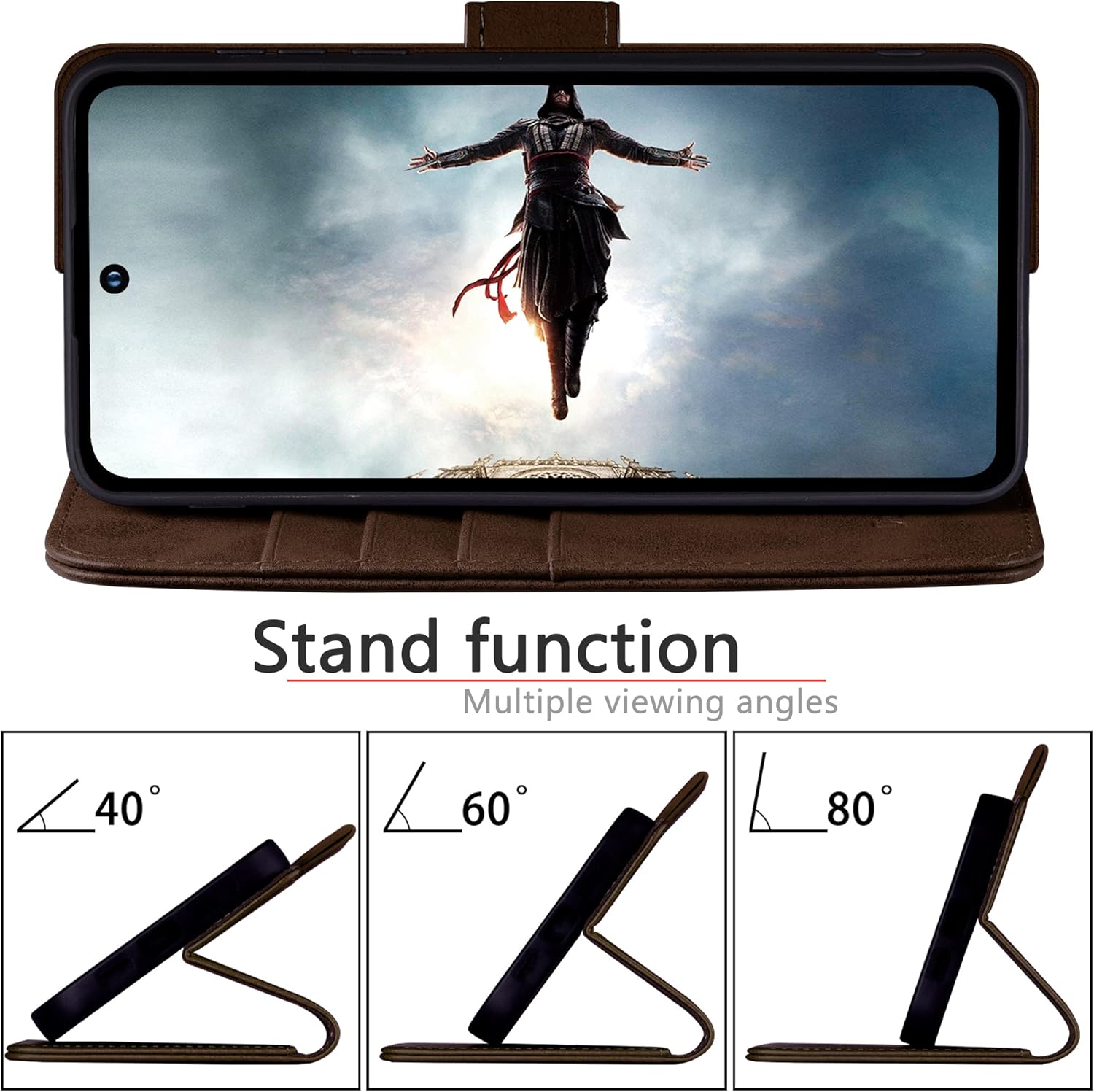 Funda tipo cartera de piel auténtica para Google Pixel 7 5G Bloqueo RFID4 tarjeteros de créditoCuero auténtico Funda protectora para teléfono con