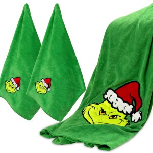 AMUHUA Juego de 3 toallas de mano navideñas para baño, color verde navideño, toallas de manos y toallas de baño para secar la ducha, limpiar y AMUHUA Juego de 3 toallas de mano navideñas para baño, color verde navideño, toallas de manos y toallas de baño para secar la ducha, limpiar y