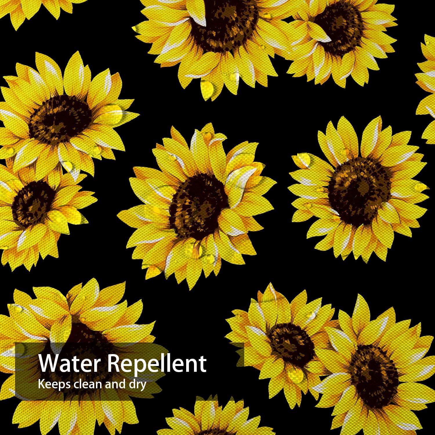 GALMAXS7 Cortina de ducha de girasol para baño con 12 ganchos, diseño floral botánico impermeable, decoración decorativa de baño, 72 x 72 pulgadas