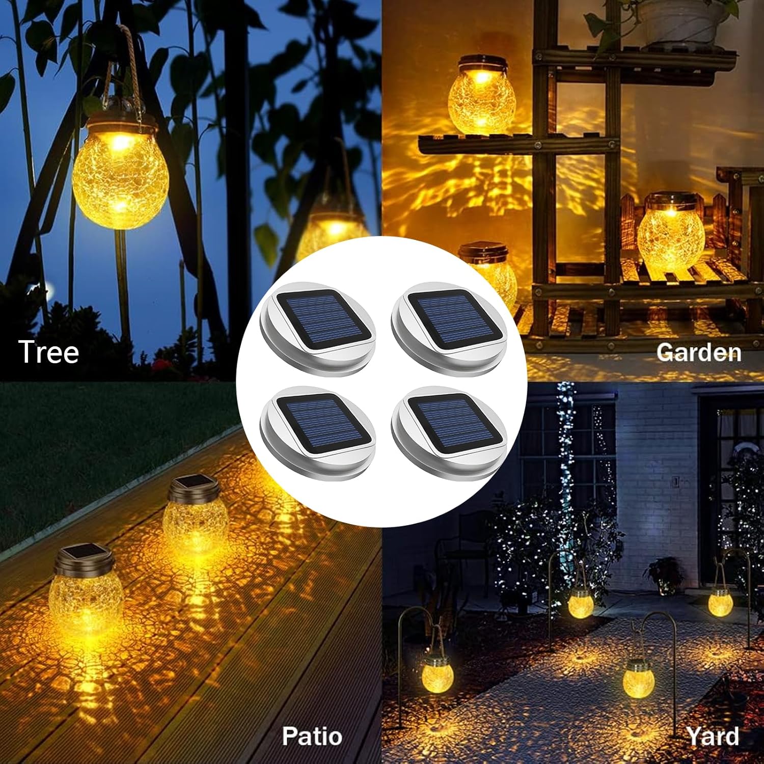 Piezas solares de repuesto para colgar faroles solares al aire libre, decoración de jardín, patio, patio trasero decorativo