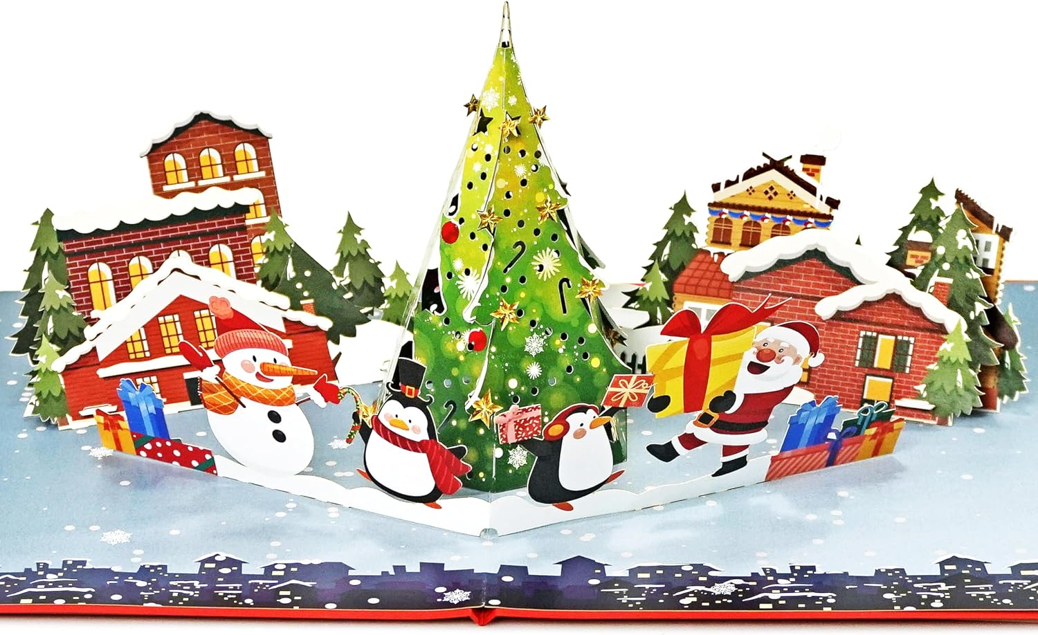 CUTPOPUP – Tarjeta de felicitación de Navidad emergente, 3D de Navidad, Año Nuevo, Navidad (noche de Navidad)
