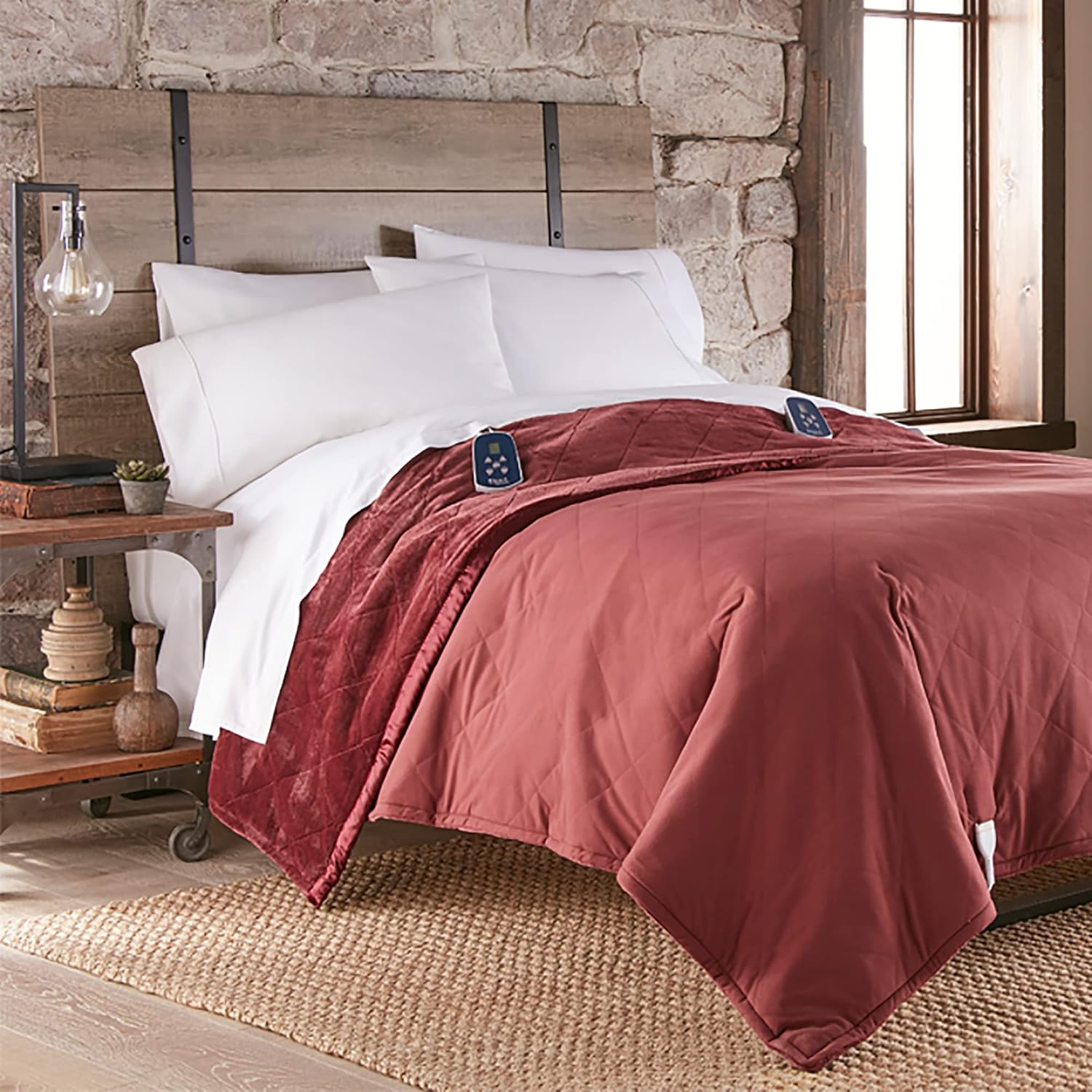 Thermee Micro Flannel Manta térmica eléctrica ultra aterciopelada tamaño queen, lavable y secado a máquina, temporizador y apagado de seguridad, 90