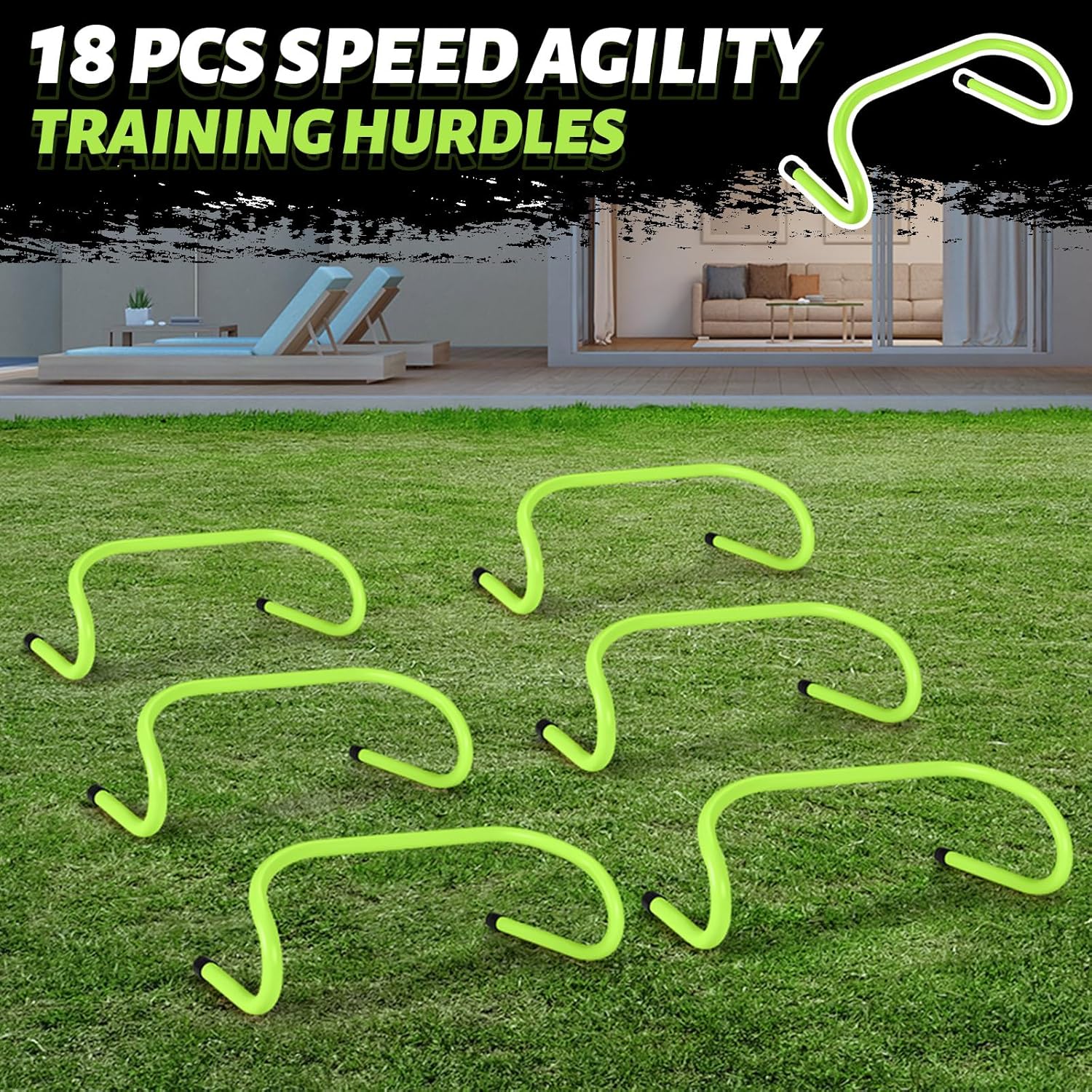 18 unidades de entrenamiento de velocidad de 6 pulgadas, obstáculos de entrenamiento de agilidad, obstáculos de entrenamiento duradero, agilidad