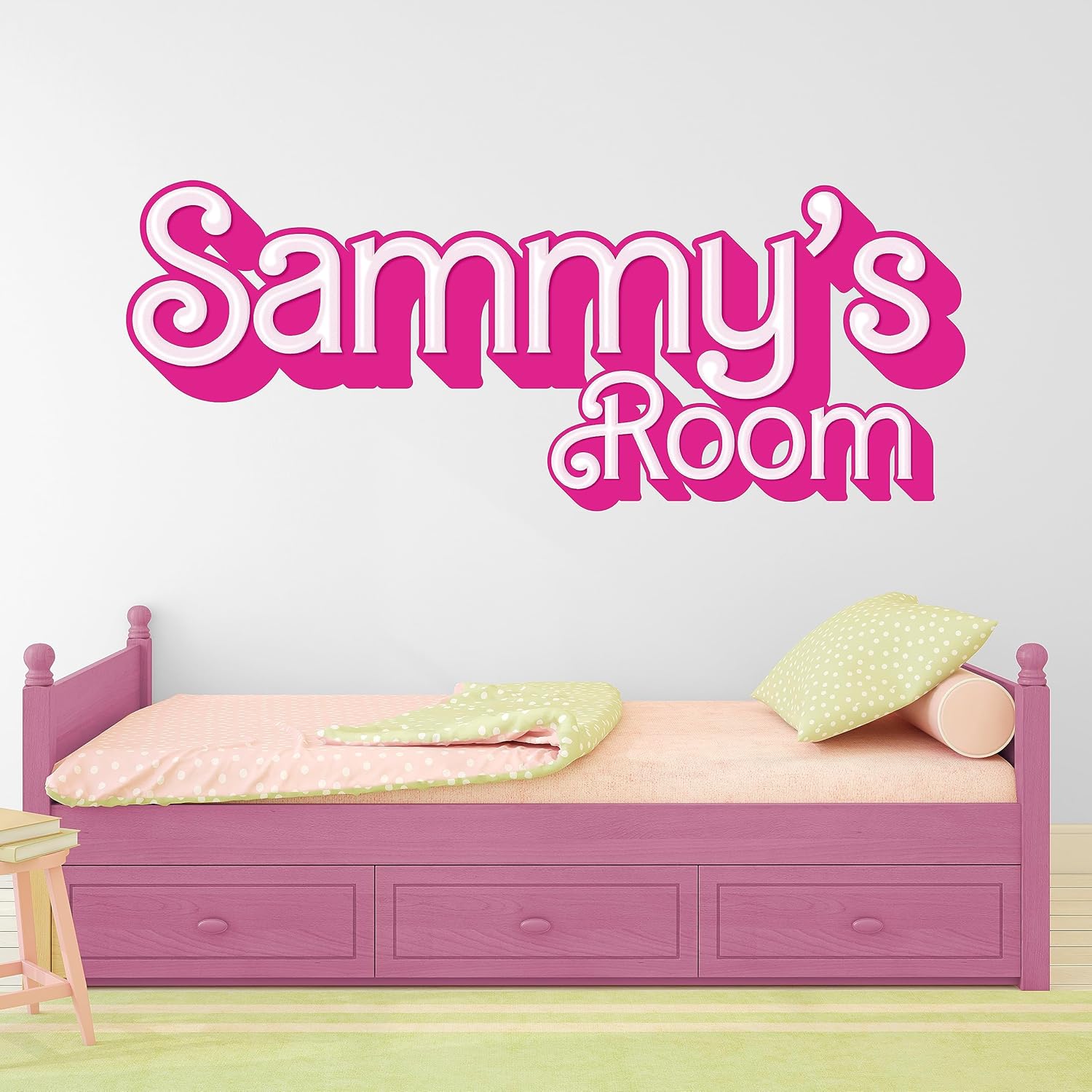 Decoración de pared personalizada de estilo icónico, calcomanías de pared rosa intenso, accesorios perfectos para fiestas de mujeres, ideal para