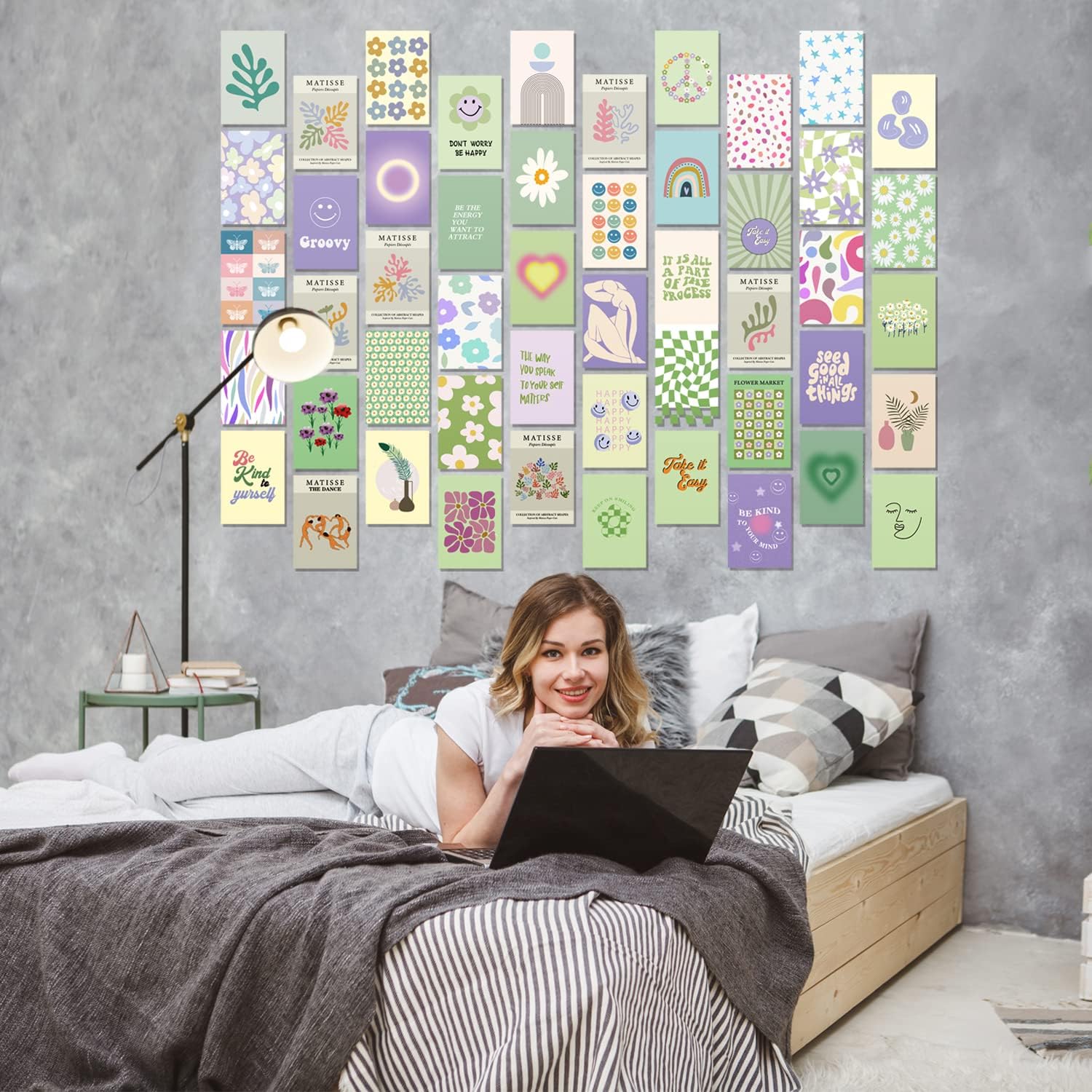 XBYGIMI Danish Pastel Wall Collage Kit Aesthetic Pictures, 50pcsDanish Pastel Room Decor Aesthetic, Matisse Wall Art Bedroom Decor for Women, Danish