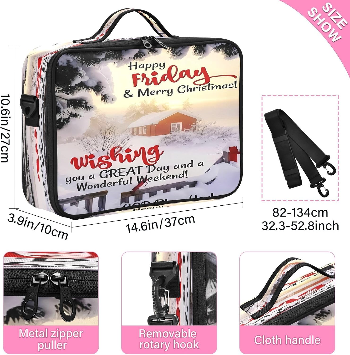Bolsas de cosméticos de nieve blanca para mujer, bolsa de belleza de viaje de viaje, bolsa de maquillaje grande con cremallera, neceser de viaje