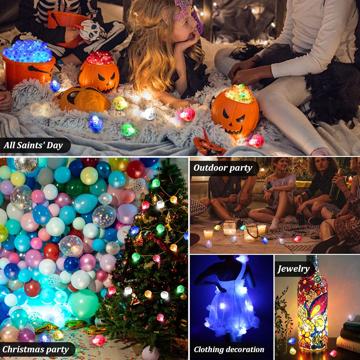 100 mini luces LED, globos LED iluminados para decoraciones de fiesta, luces de fiesta de neón para linterna de papel, huevos de Pascua, fiesta de