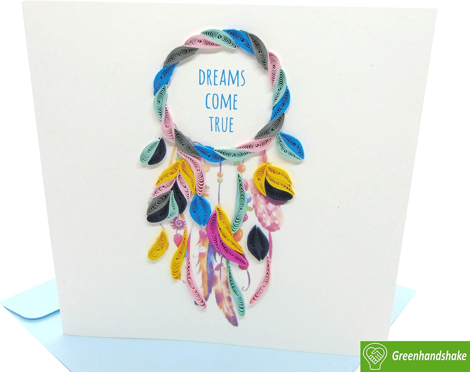 Atrapasueños, tarjeta de felicitación artística quilling para cumpleaños, día de San Valentín, día de la madre, aniversario, gracias, ponte bien, 6
