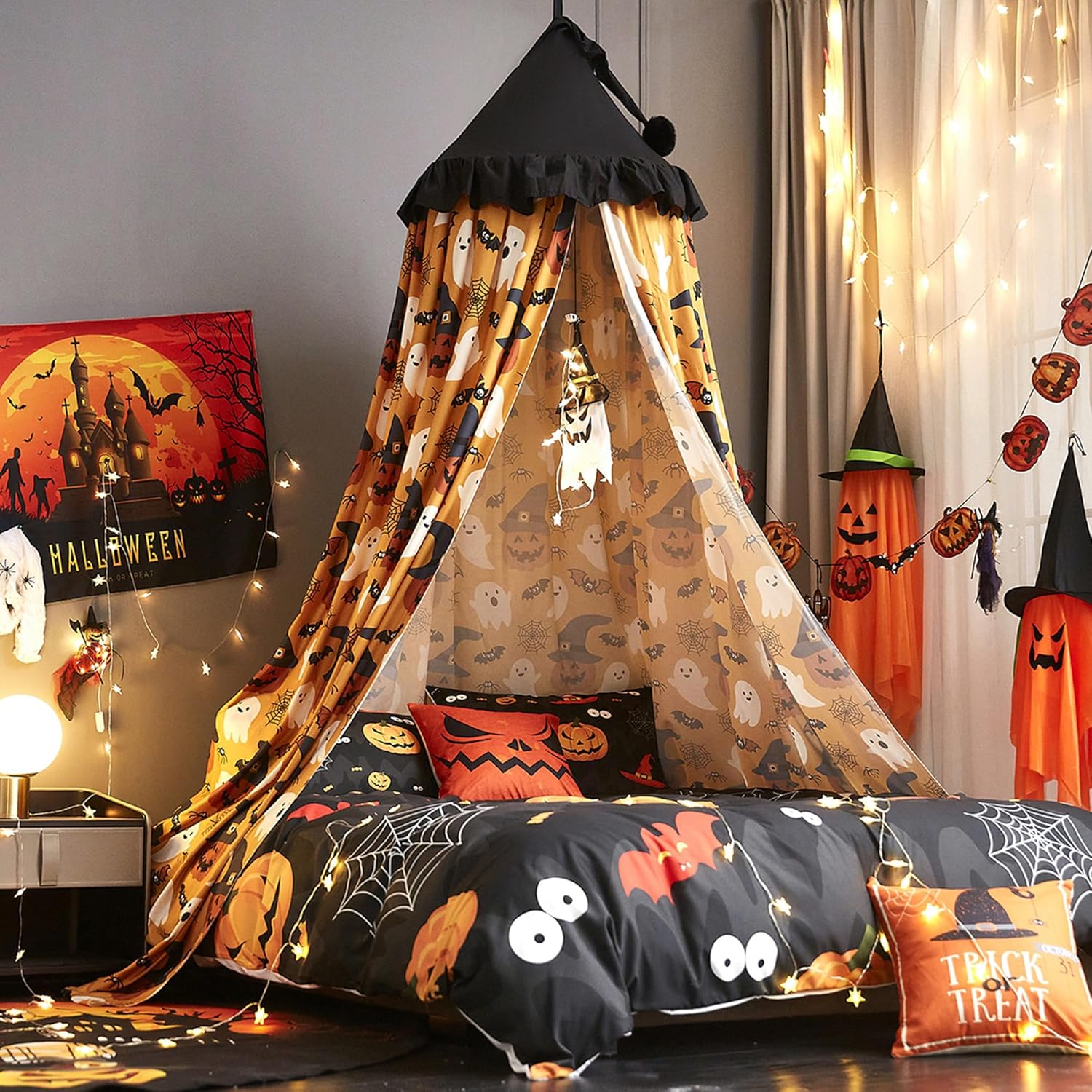Toldo decorativo para cama de niños, estilo sombrero de princesa, cúpula de ensueño, toldo para decoración de habitación de niñas, castillo, toldos