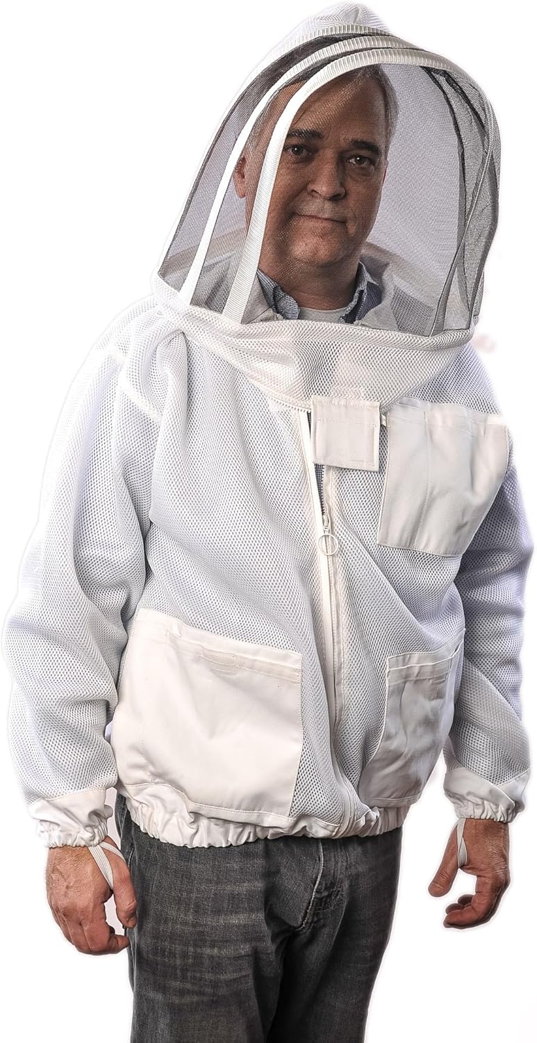 Chaqueta ventilada – Velo de esgrima de visión clara Cremalleras de latón YKK ultraligera y máxima protección apicultores profesionales y