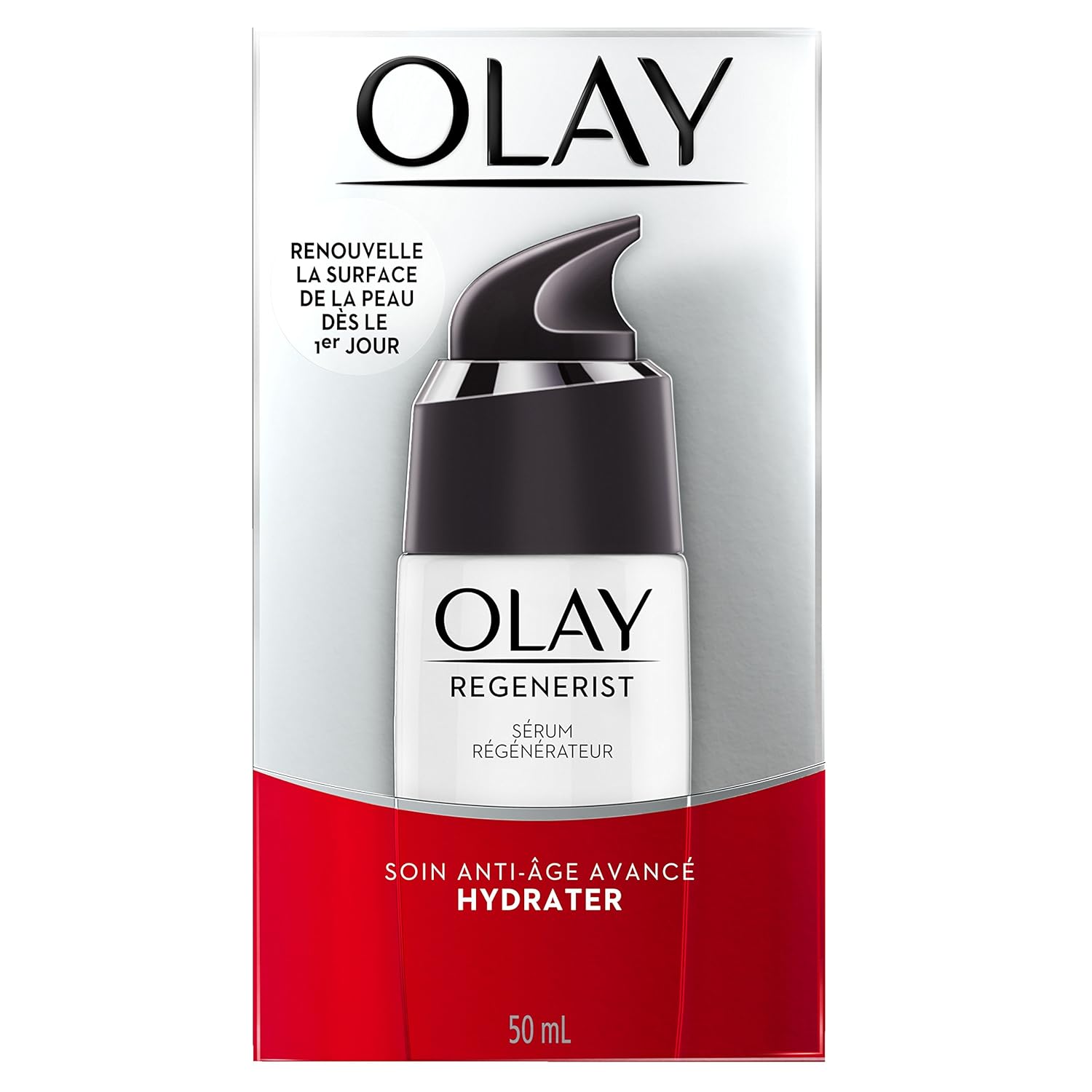 Crema hidratante facial de Olay, Regenerist Light Gel Regenerating Serum con Vitamina E, 1.7 fl oz