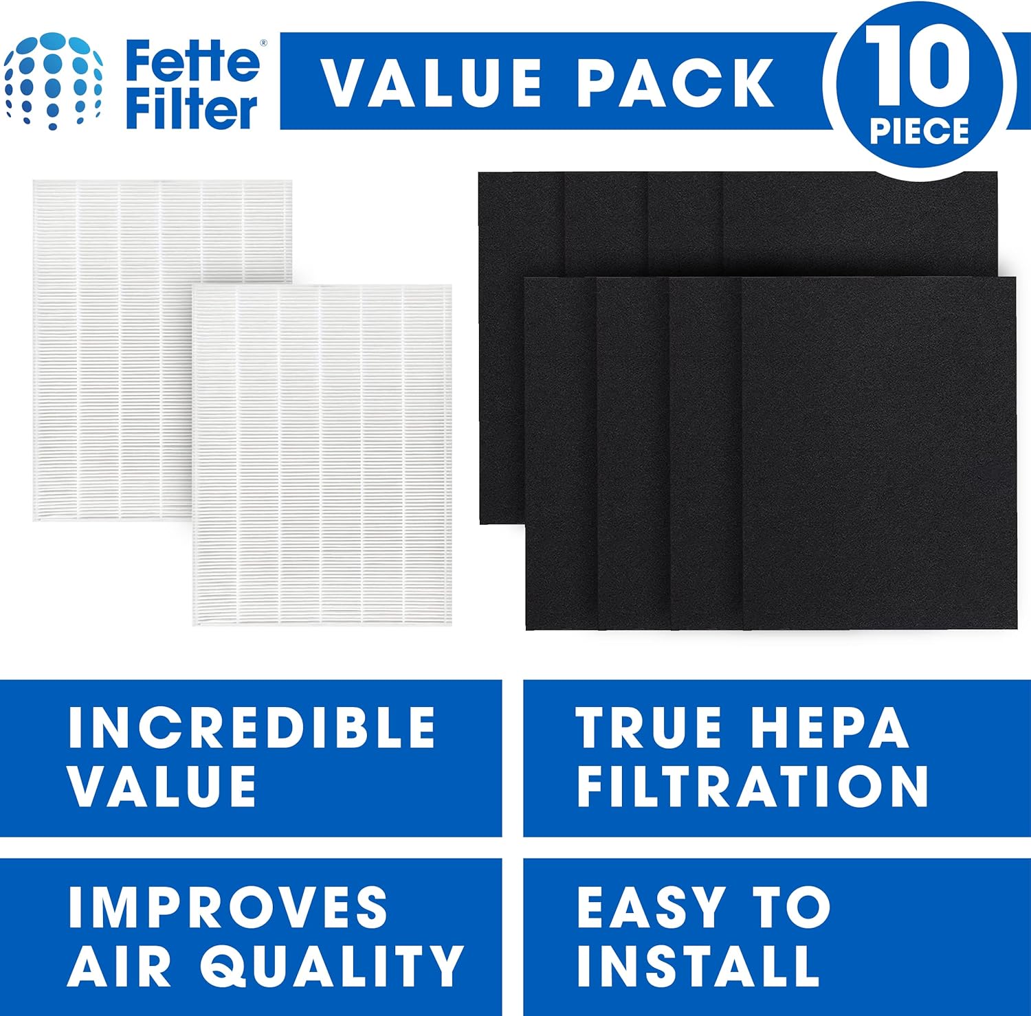 Fette Filter – Filtro de repuesto D480 Premium True Hepa H13 D4 compatible con el purificador de aire Winix D480 Número de pieza 1712-0100-02,