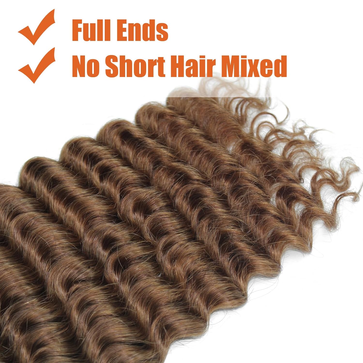 Cabello humano trenzado a granel, cabello humano virgen ondulado profundo, cabello trenzado para trenzas bohemias bohemias sin nudos, marrón, sin