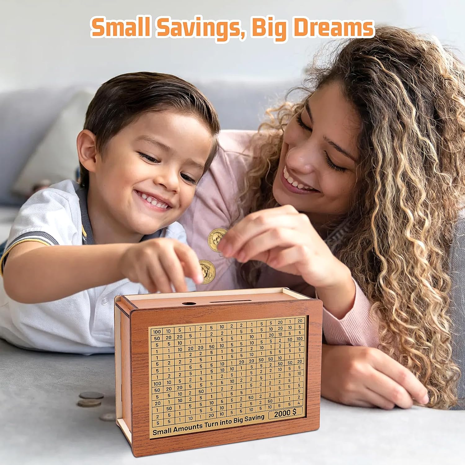 Caja de dinero de madera para niños y adultos, caja de ahorro retro con contador para objetivos de ahorro, ahorro de dinero con cuenta regresiva y