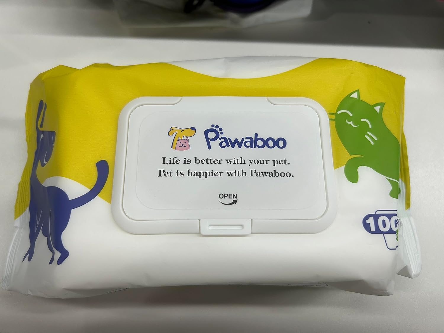 Pawaboo Toallitas para perros para patas y traseros, toallitas hipoalergénicas sin perfume para perros y gatos, toallitas suaves y gruesas para