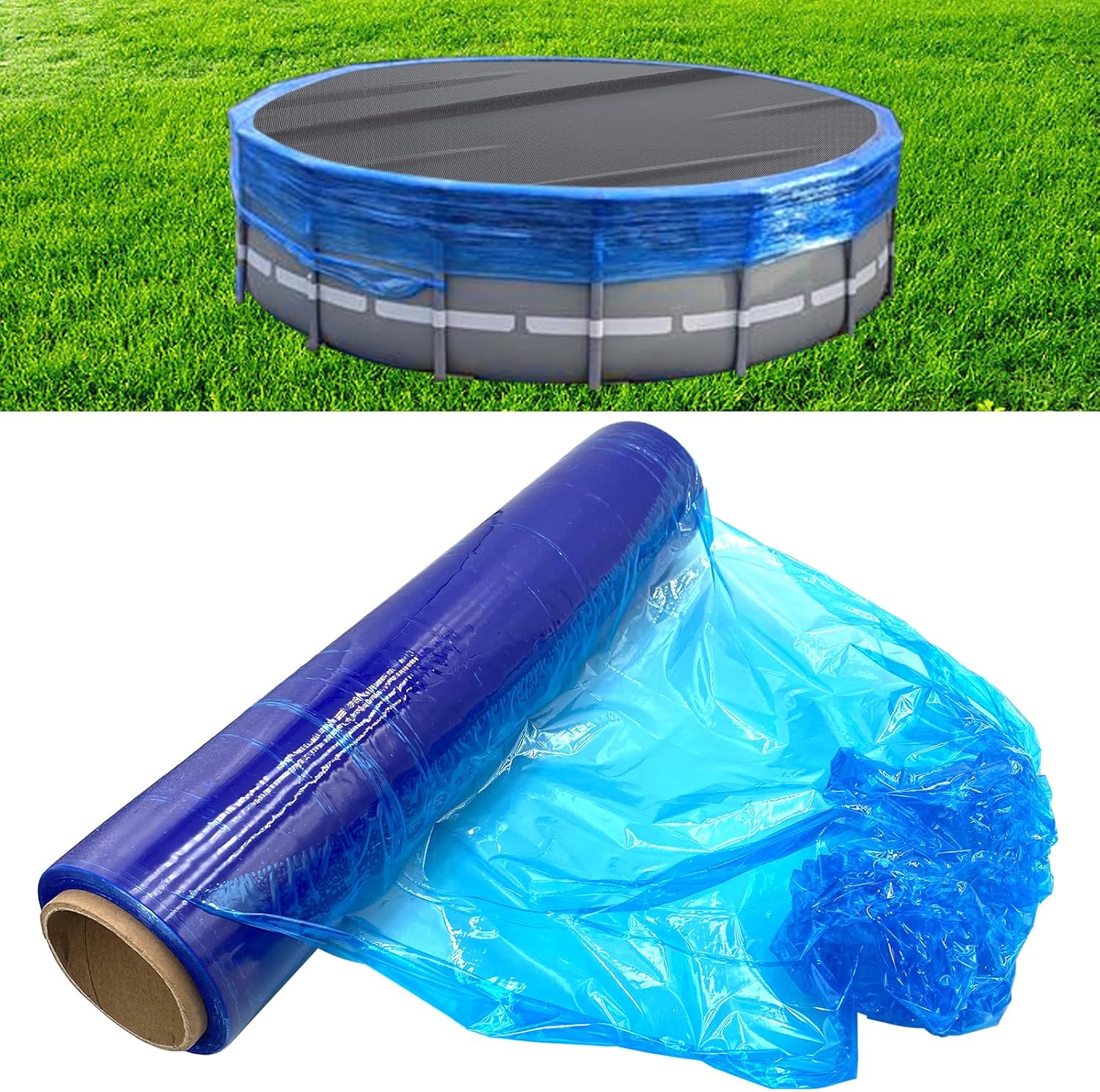 Cubierta de sellado de piscina de invierno de 500 pies para piscinas sobre el suelo, sellador de cubierta elástica a prueba de viento para mantener